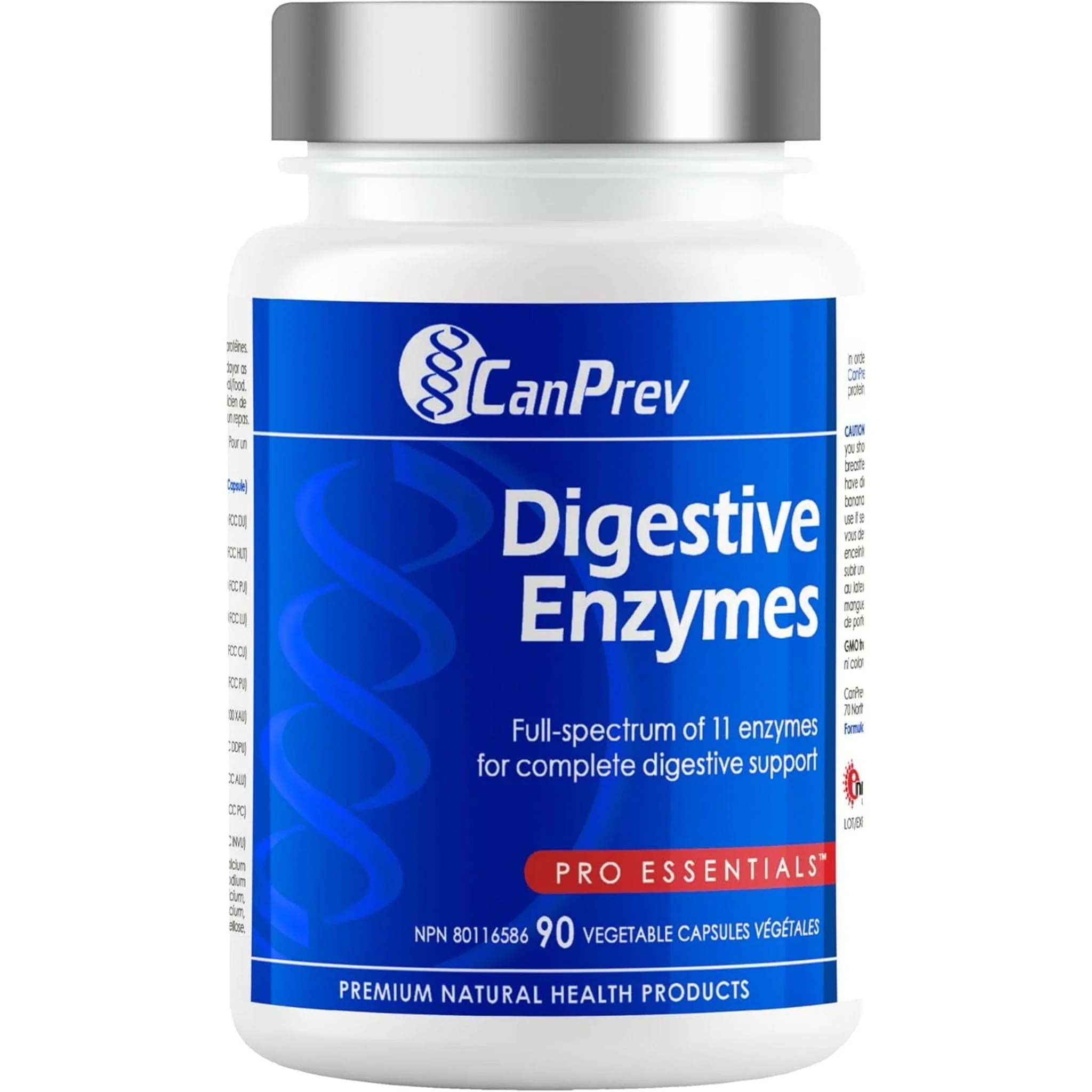 CanPrev Digestive Enzymes, 11 Full Spectrum Enzymes For Digestive Support, 90 Vegetable Capsules