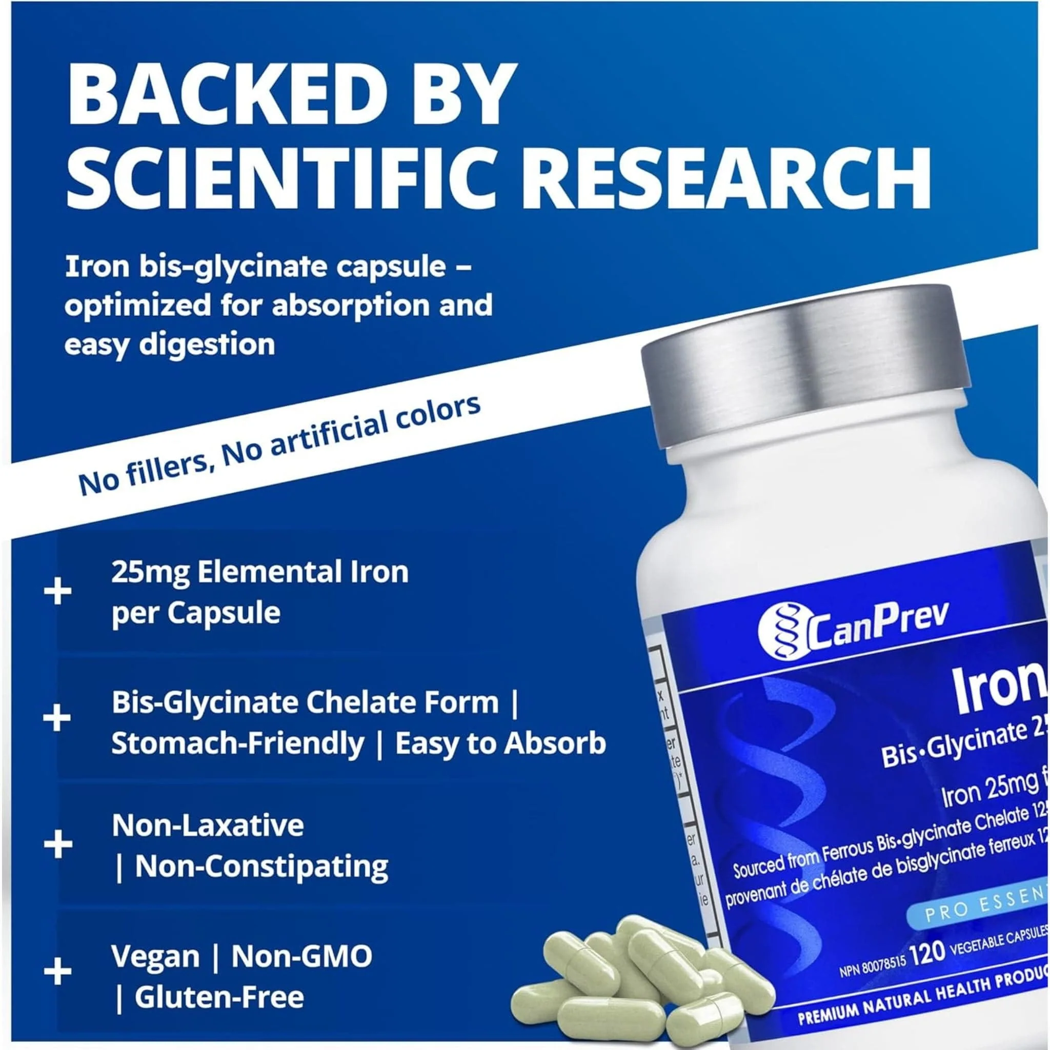 CanPrev Iron Bis-Glycinate 25mg (Pure Elemental) - Image 6