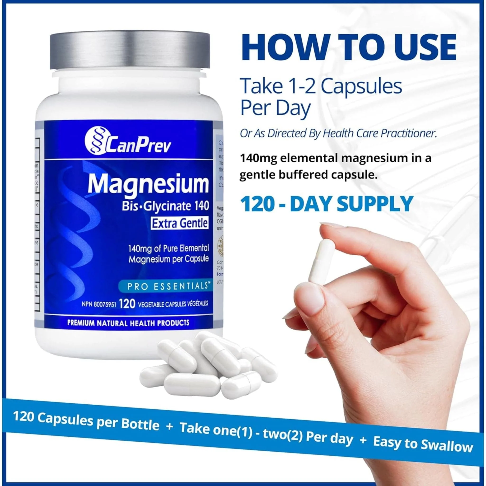 CanPrev Magnesium Bis-Glycinate 140 Extra Gentle - Image 6