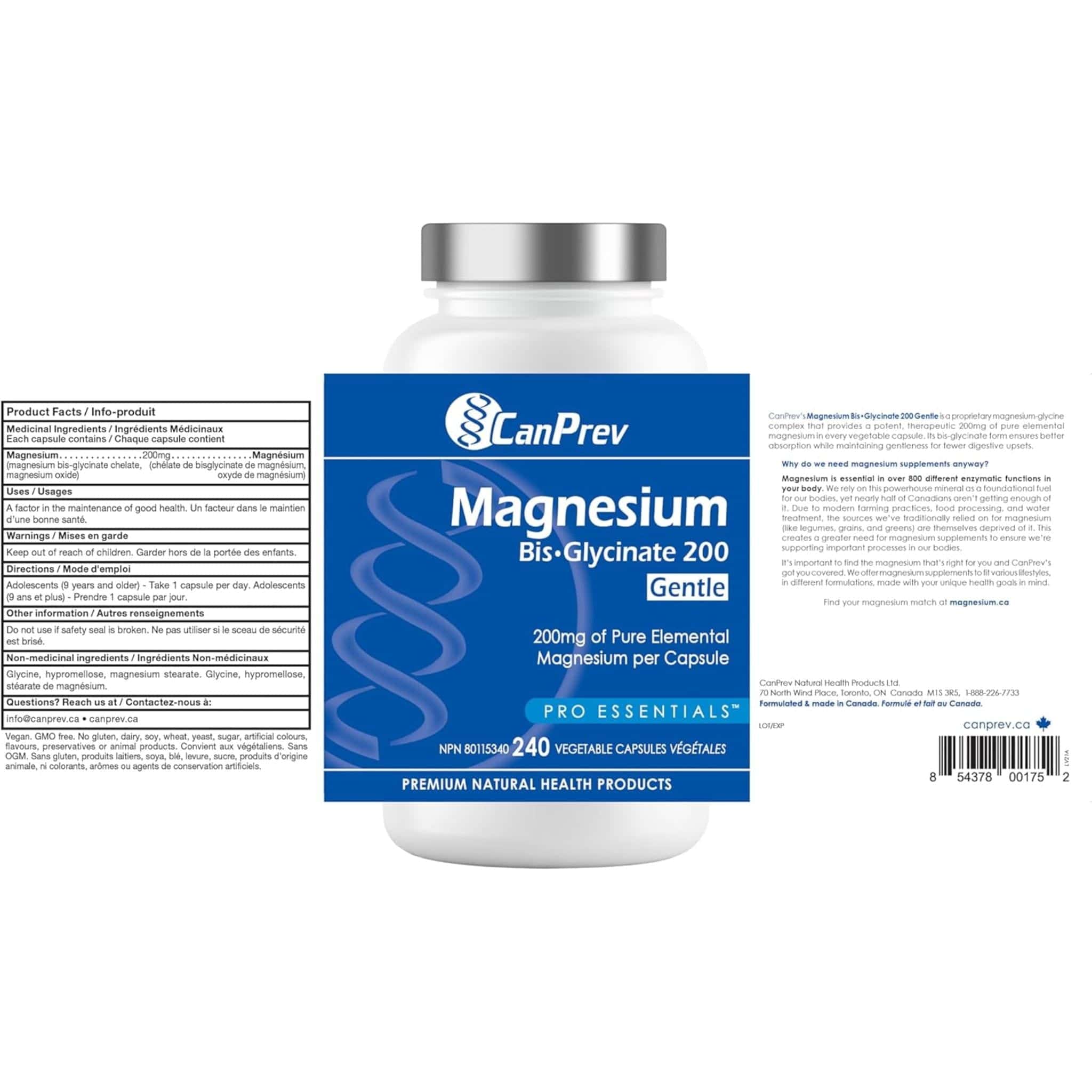 CanPrev Magnesium Bisglycinate 200 Gentle, Highly Absorbable Magnesium 200mg Capsules - Image 20