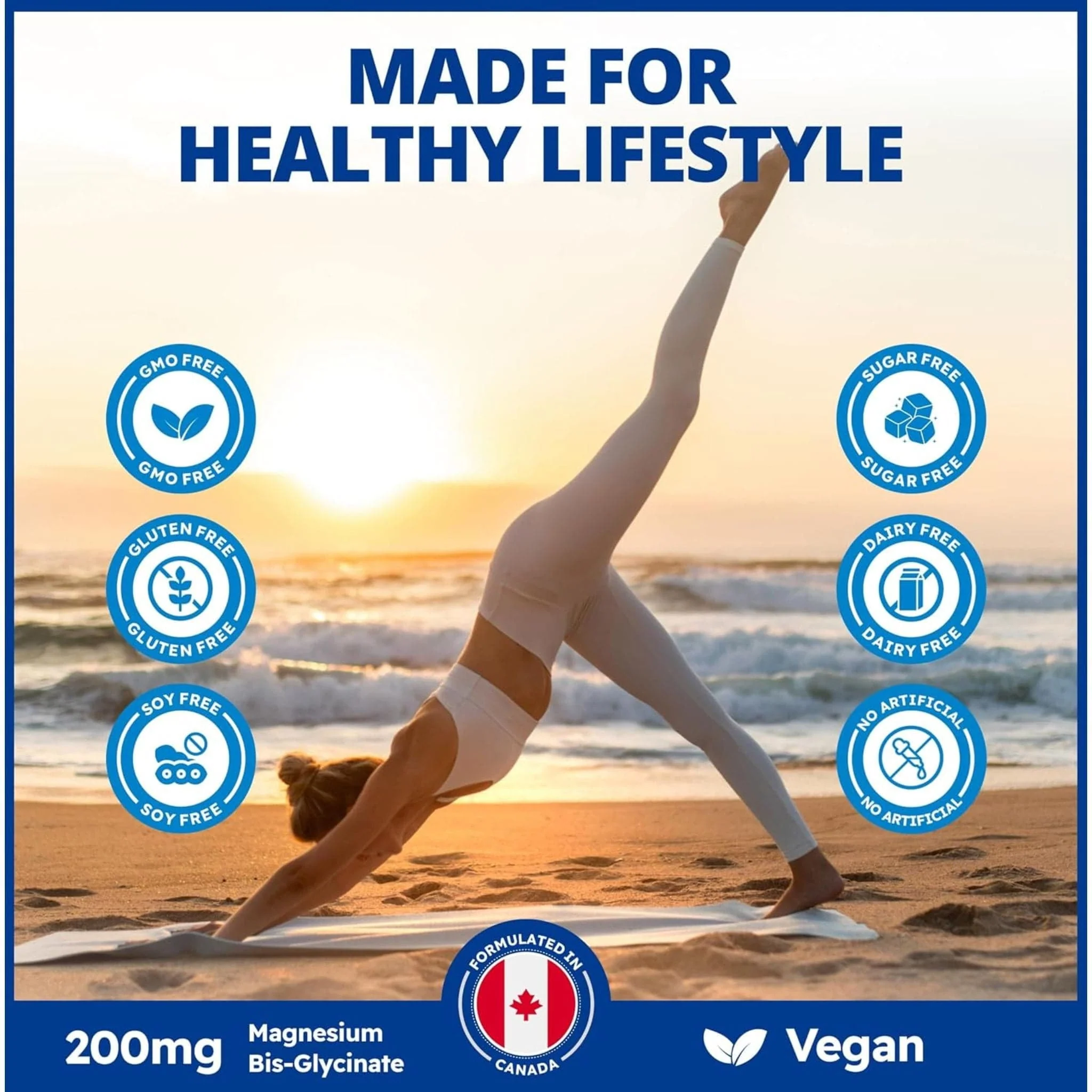 CanPrev Magnesium Bisglycinate 200 Gentle, Highly Absorbable Magnesium 200mg Capsules - Image 25