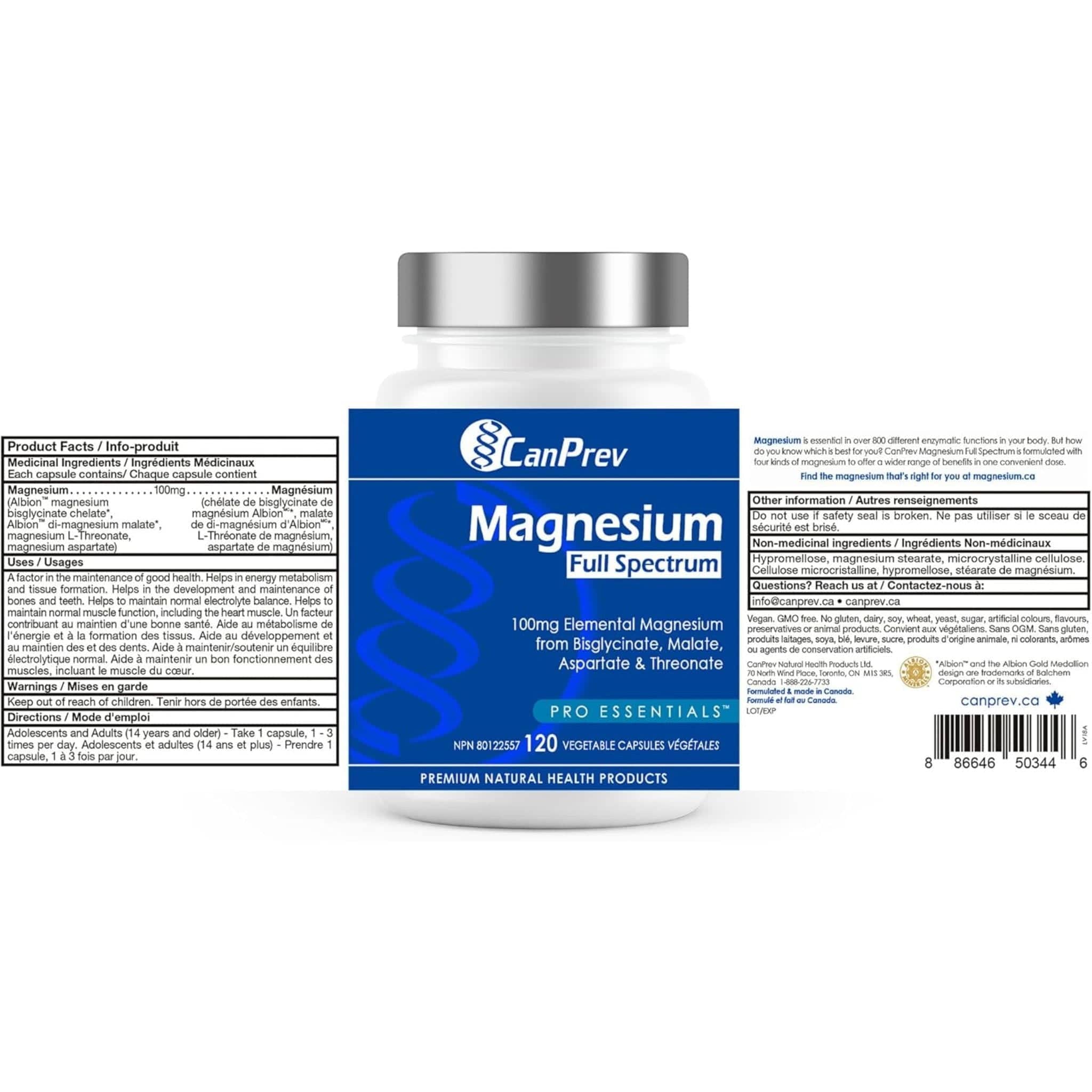 CanPrev Magnesium Full Spectrum, 120 Vegetable Capsules - Image 10