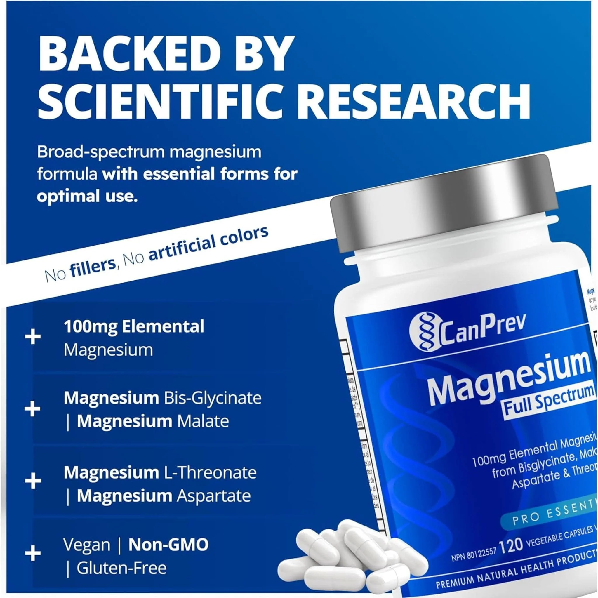 CanPrev Magnesium Full Spectrum, 120 Vegetable Capsules - Image 3