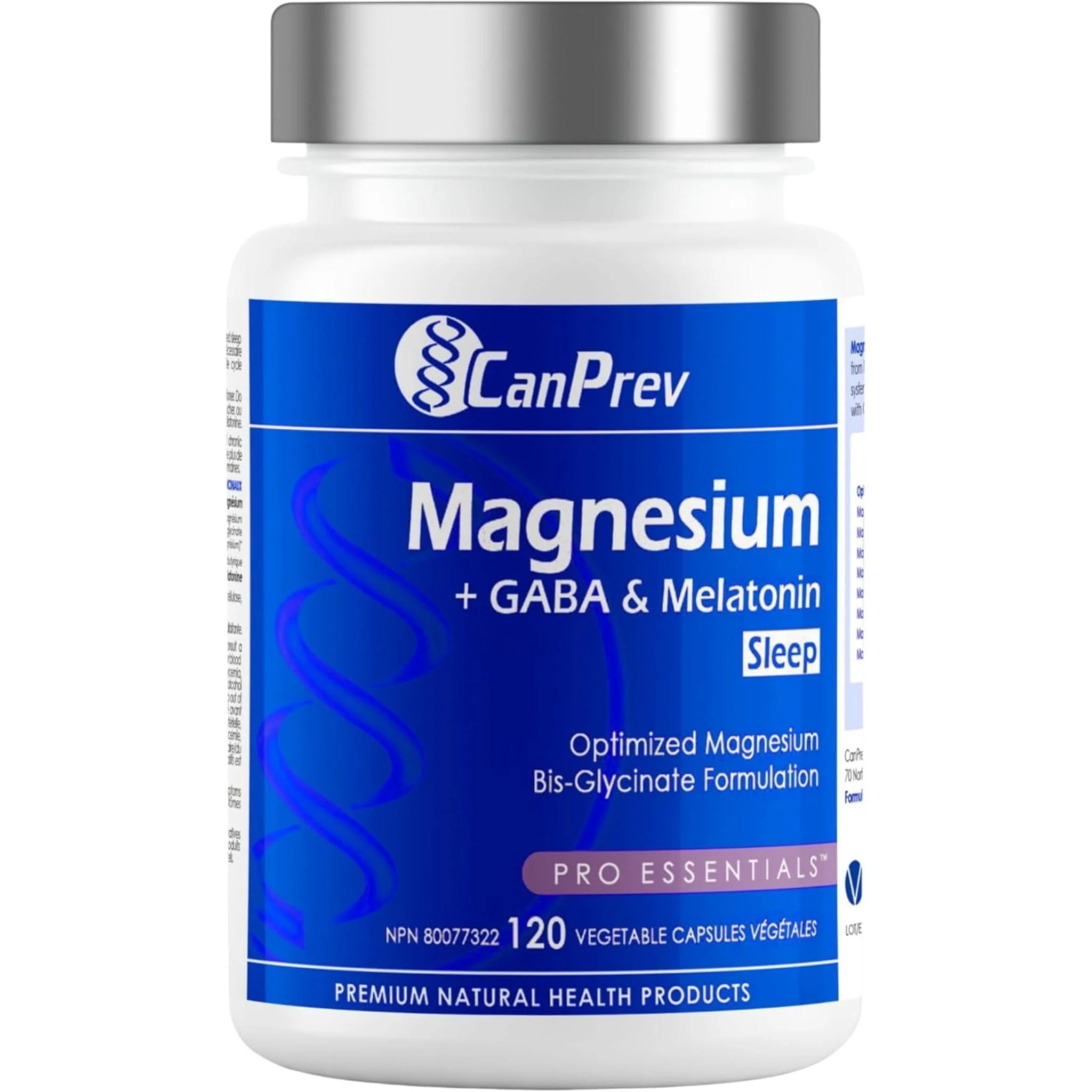 CanPrev Magnesium + GABA & Melatonin For Sleep (125mg + 100mg & 2.5mg), 120 Vegetable Capsules - Image 2