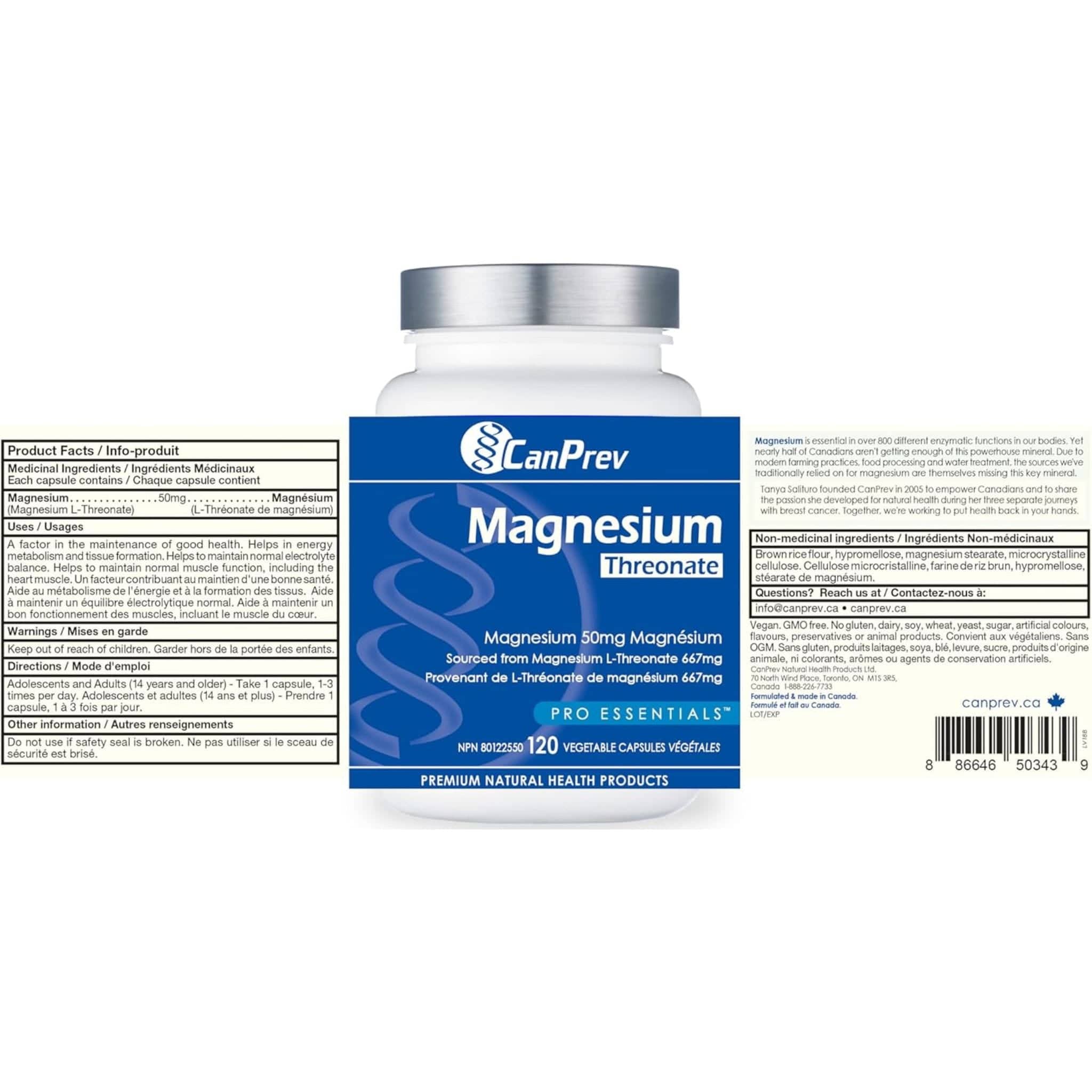 CanPrev Magnesium Threonate, 120 Vegetable Capsules - Image 9