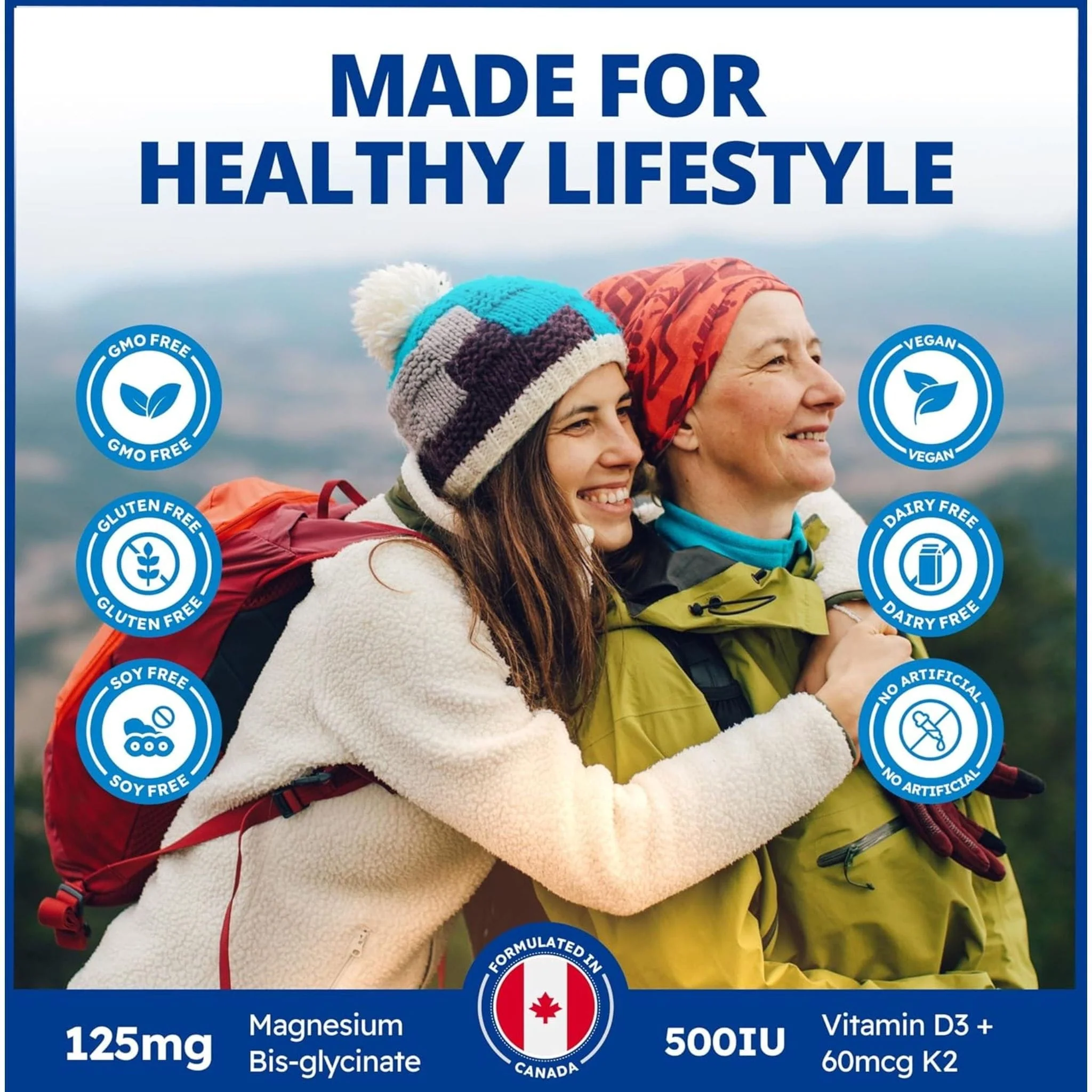 CanPrev Magnesium, Vegan D3 & K2 for Bones, 90 Vegetable Capsules - Image 7