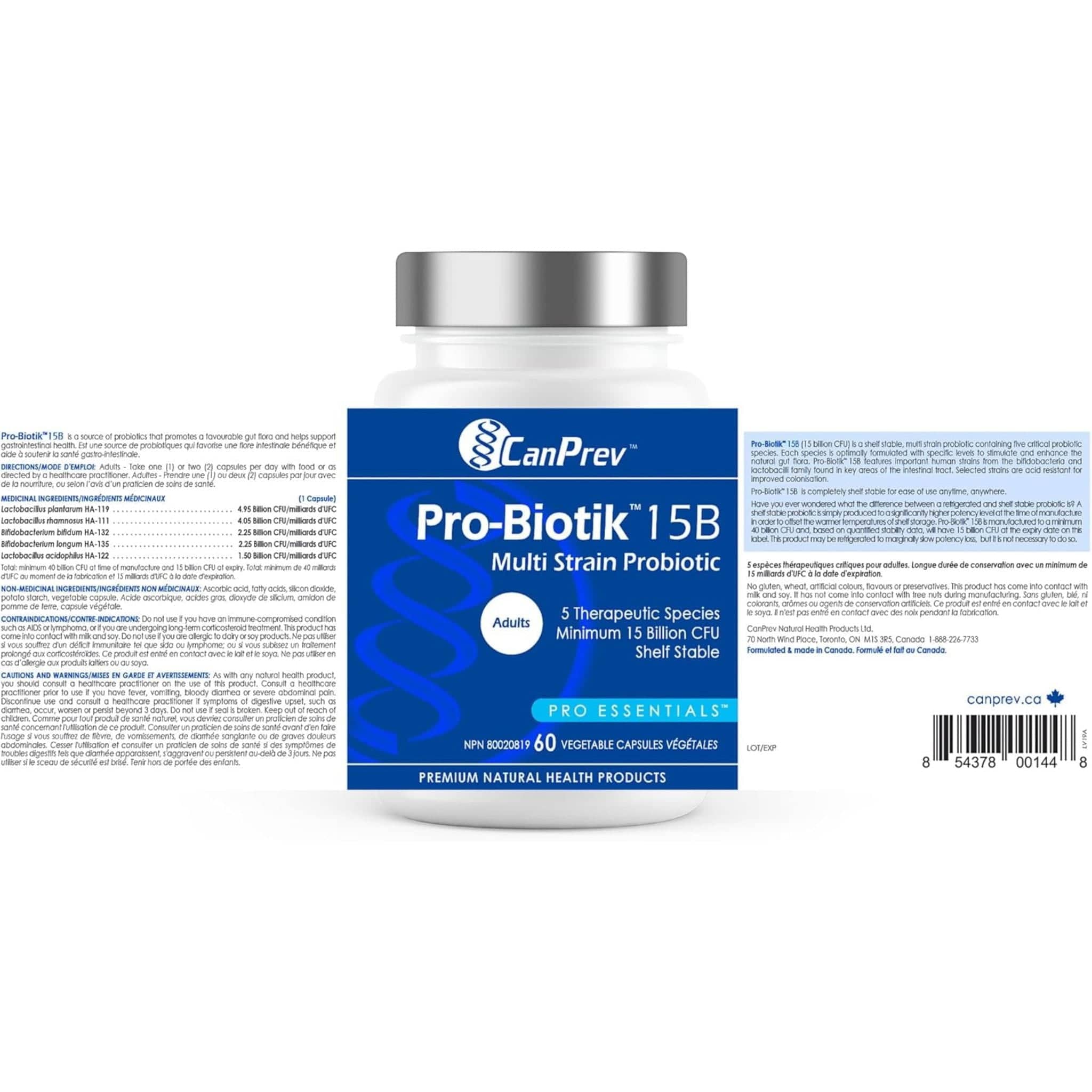 CanPrev Pro-Biotik 15B, 60 Vegicaps - Image 3