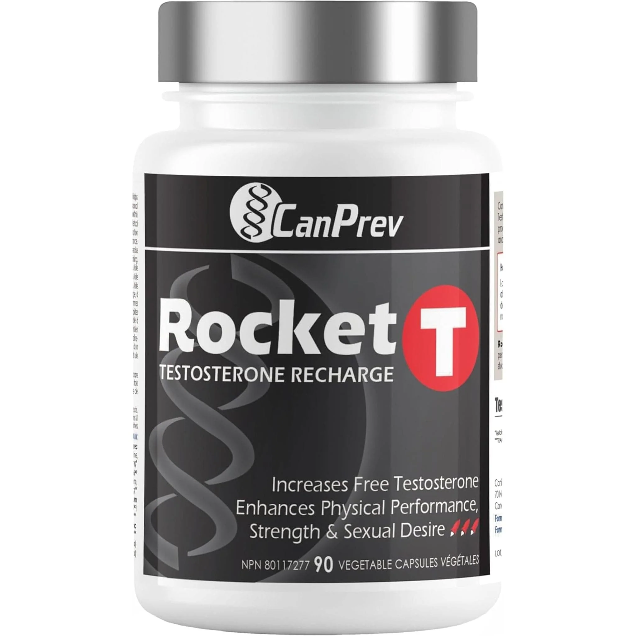 CanPrev Rocket T Testosterone Recharge, Testosterone Booster, 90 Vegetable Capsules