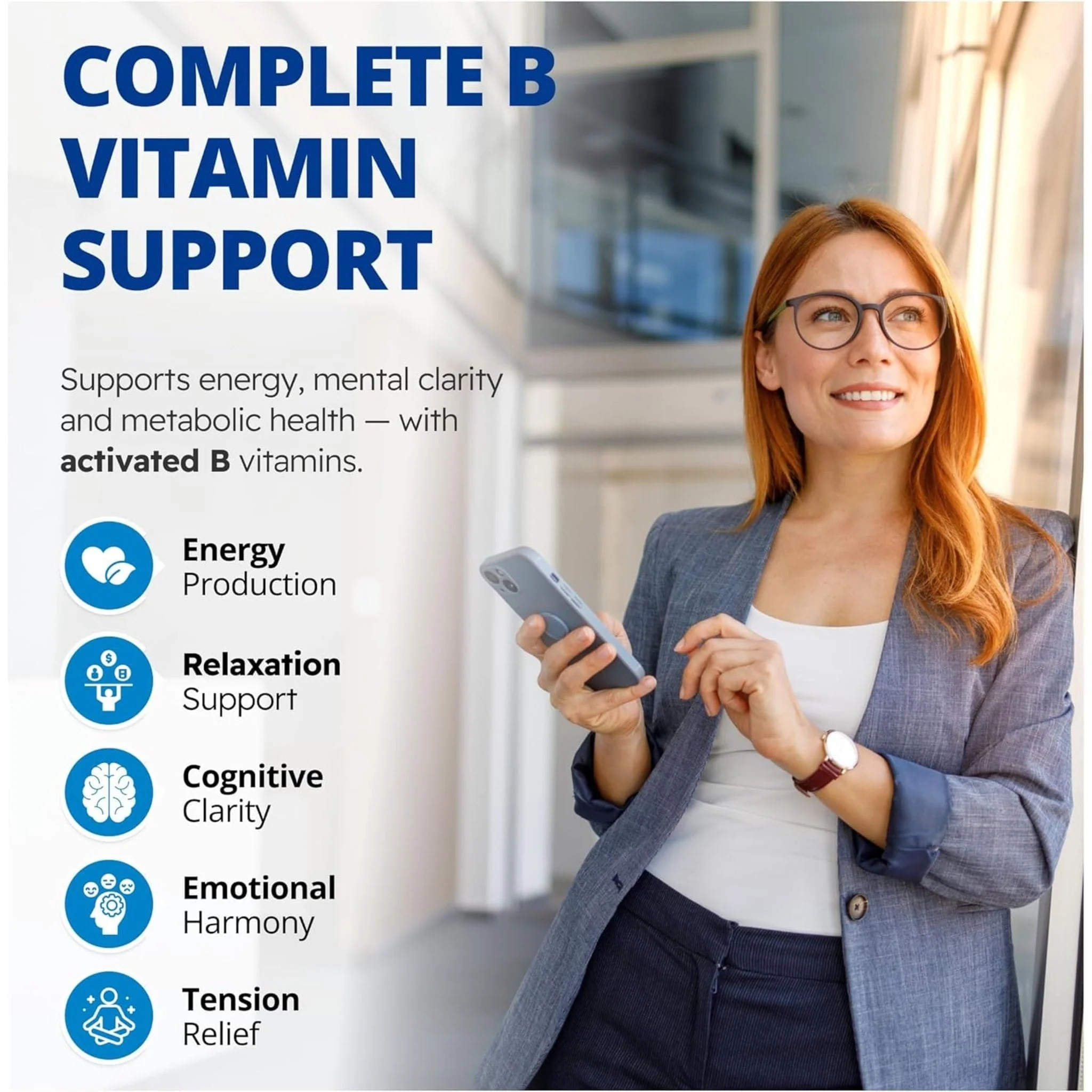 CanPrev Synergy B Complete B-Complex Formula with L-Theanine, 60 Vegetable Capsules - Image 3