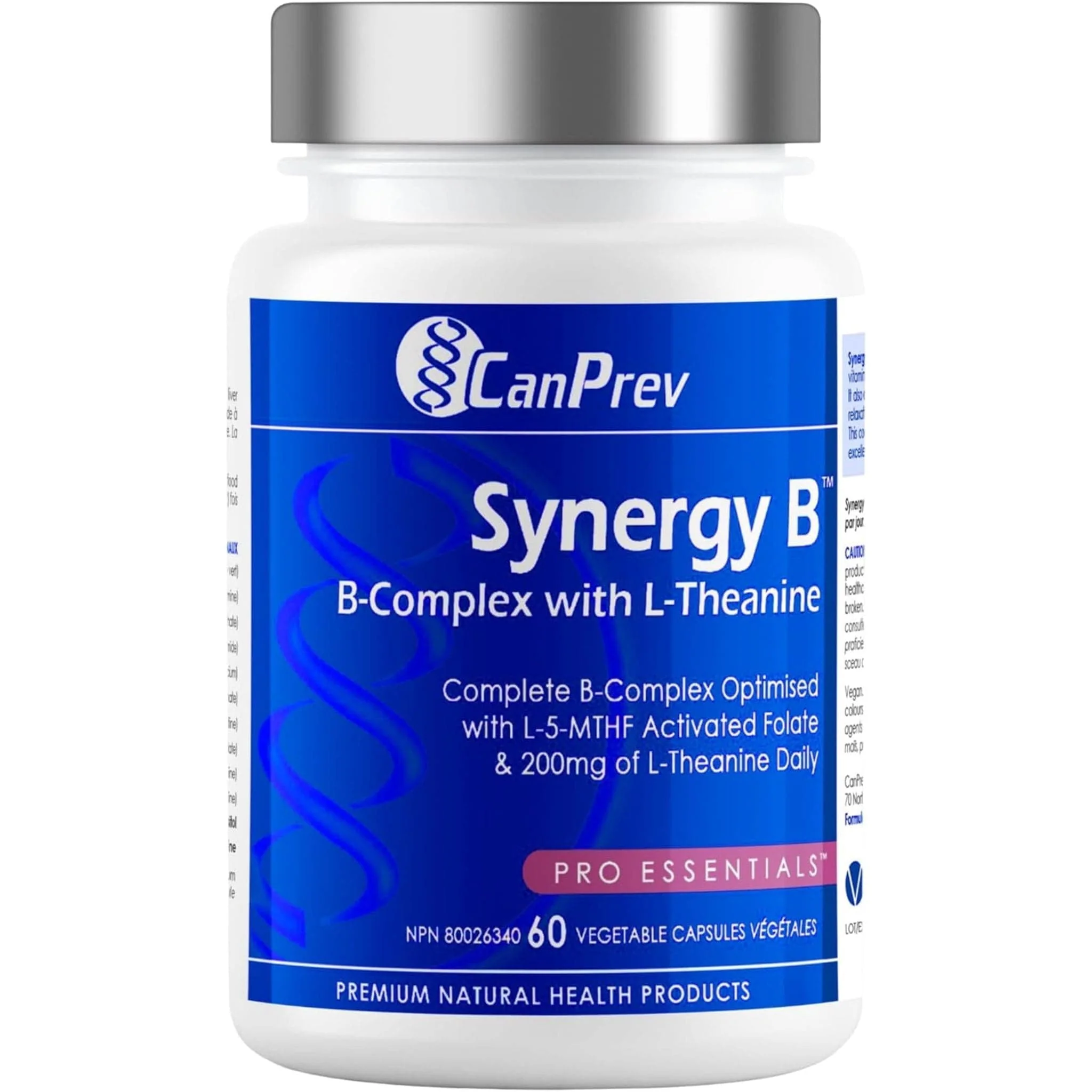 CanPrev Synergy B Complete B-Complex Formula with L-Theanine, 60 Vegetable Capsules - Image 9