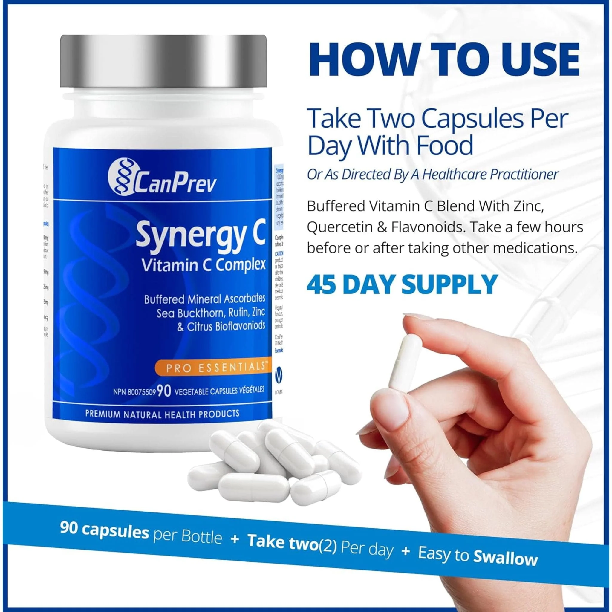 CanPrev Synergy C with Sea Buckthorn (Vitamin C), 90 Vegicaps - Image 7