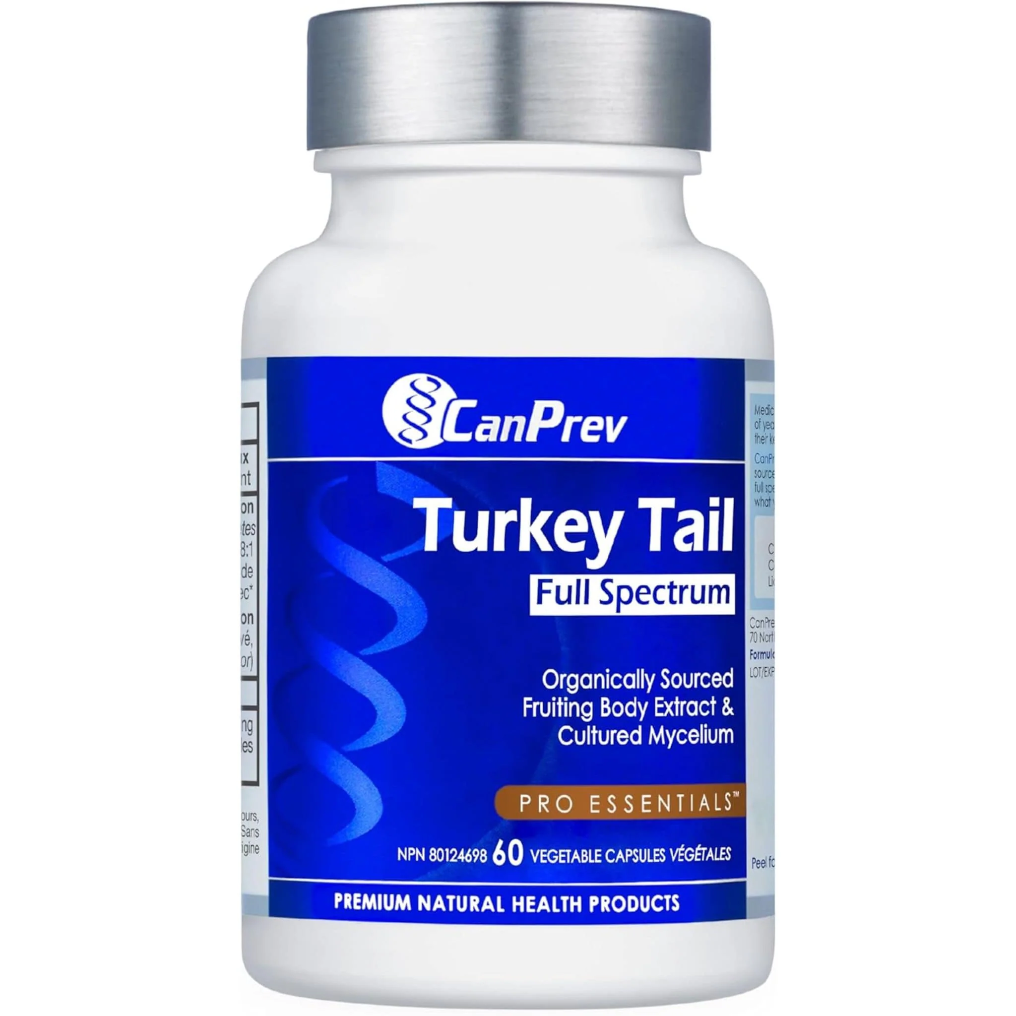 CanPrev Turkey Tail Full Spectrum, Immune and Gut Health Support, Organic Mushroom, 60 Vegetable Capsules