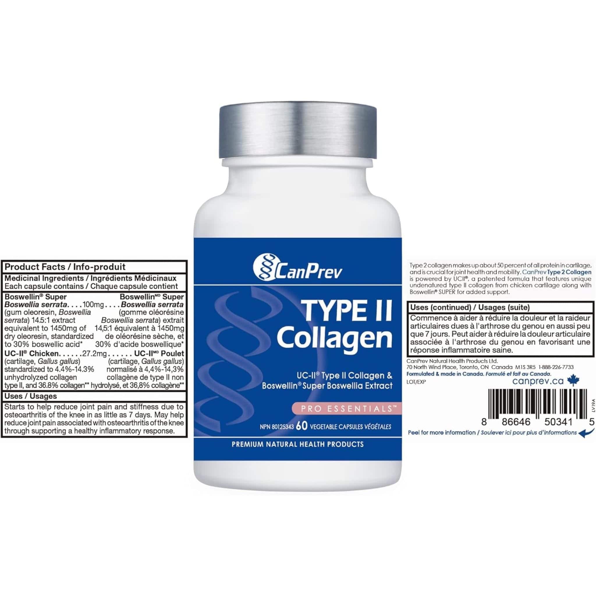 CanPrev Type II Collagen, Supports Joint Health, 60 Vegetable Capsules - Image 8