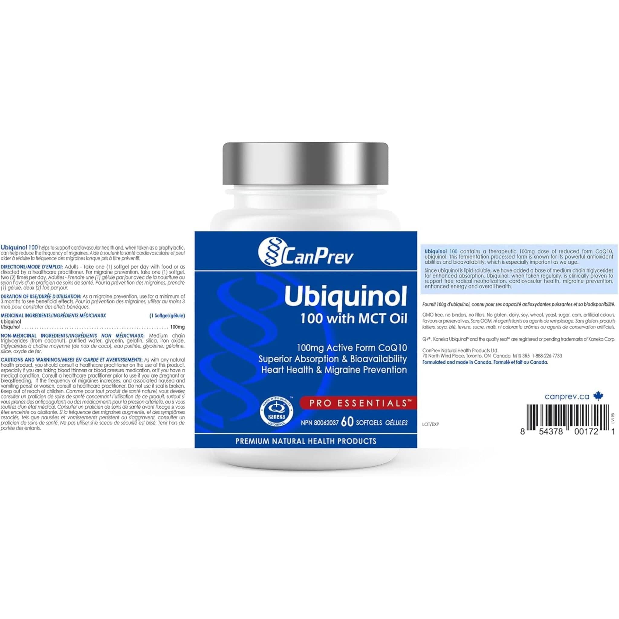 CanPrev Ubiquinol 100mg with MCT Oil, 60 softgels - Image 8
