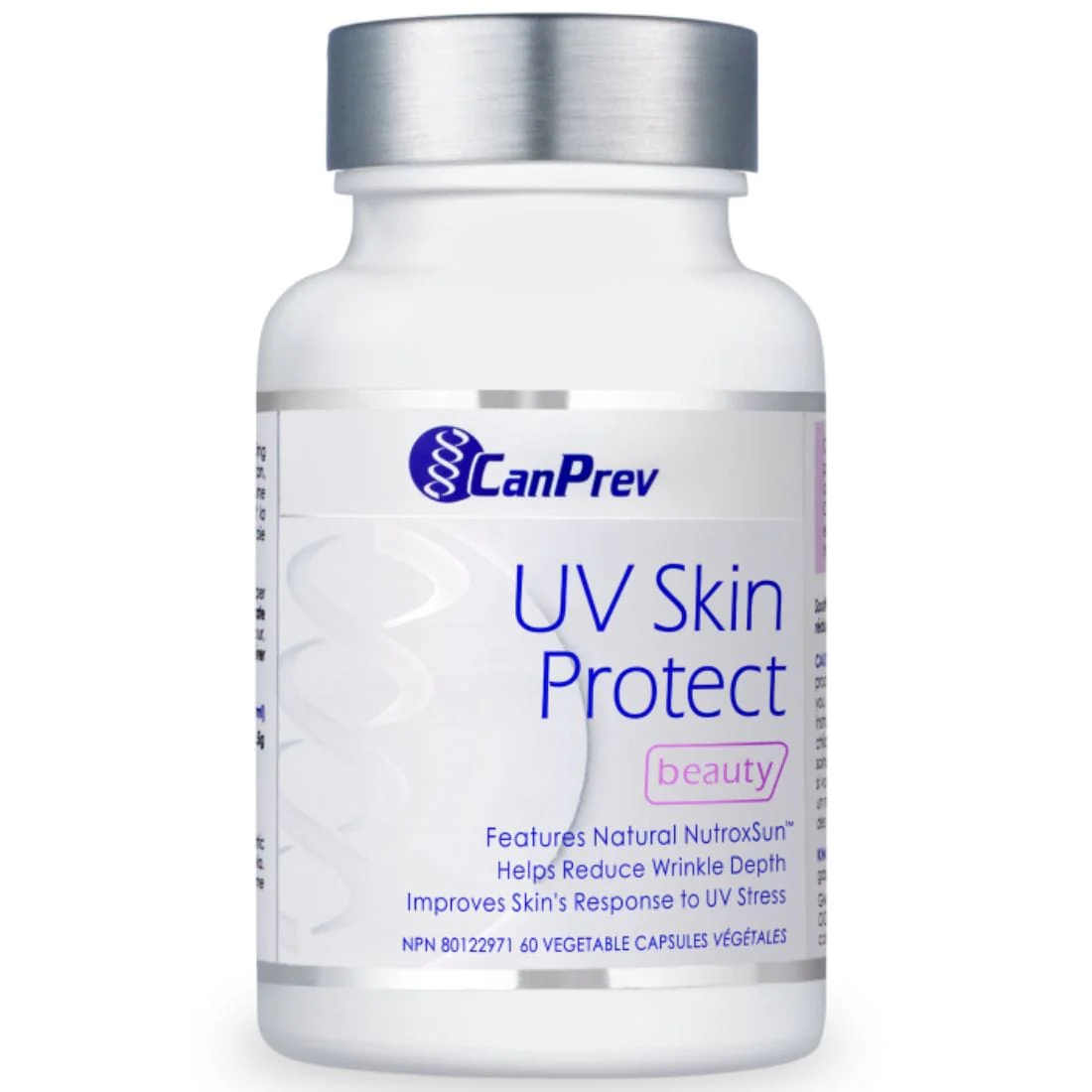CanPrev UV Skin Protect, Helps reduce wrinkle depth, Protects against daily sun exposure and harmful UV radiation, 60 Vegetable Capsules