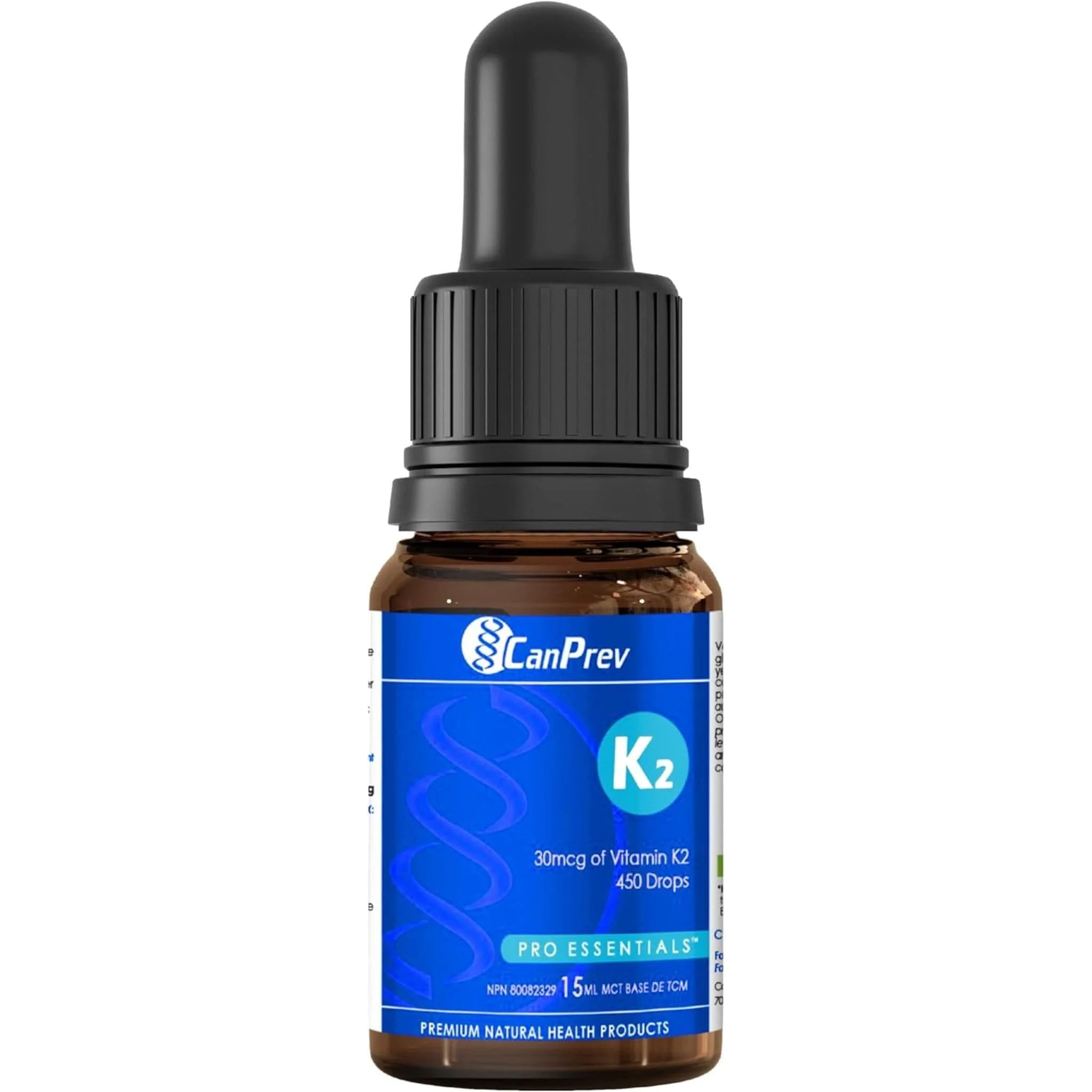 CanPrev Vitamin K2 Drops (MK7) in a MCT Oil Base, 30mcg, 15ml (450 drops)