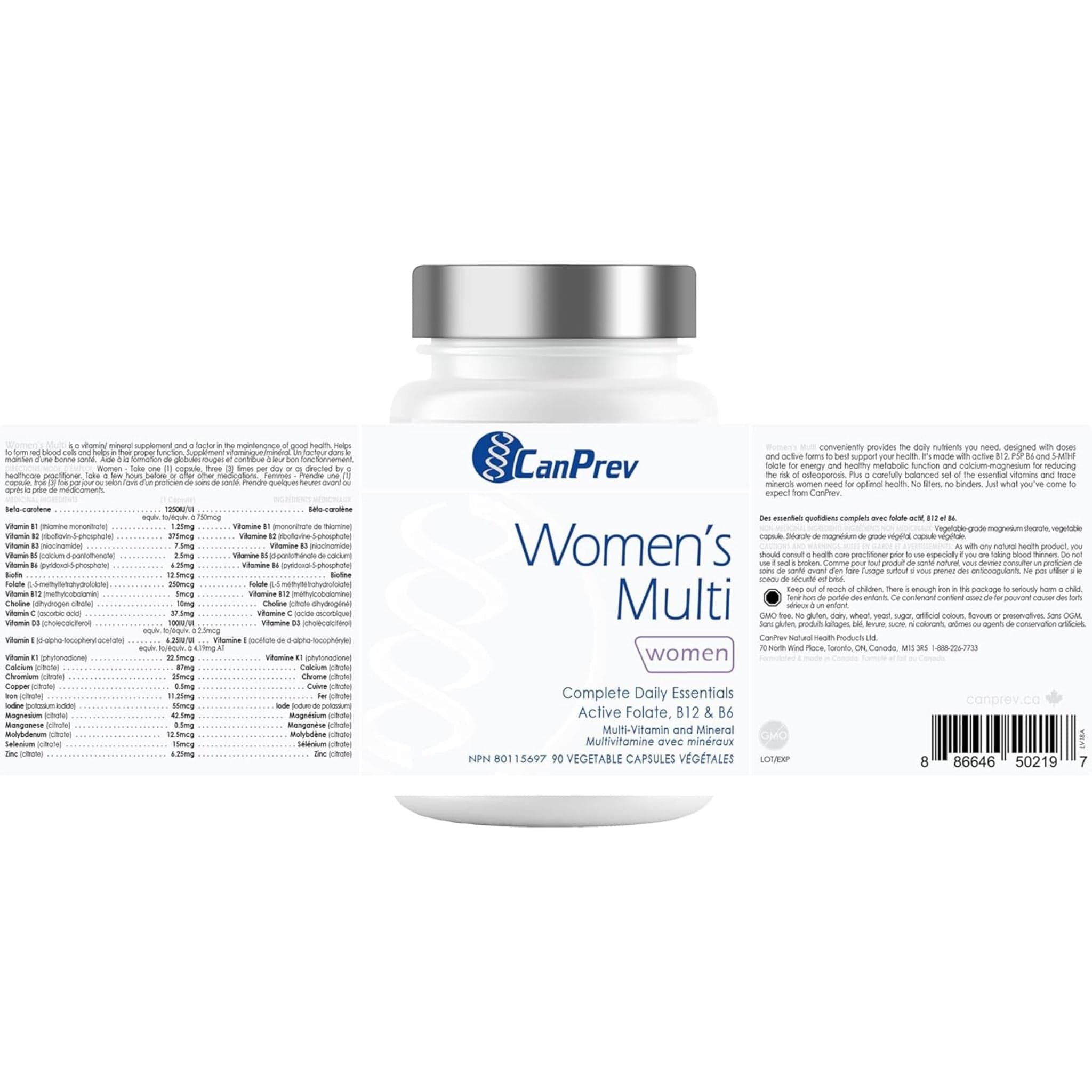 CanPrev Women's Multi, 90 Vegetable Capsules - Image 3