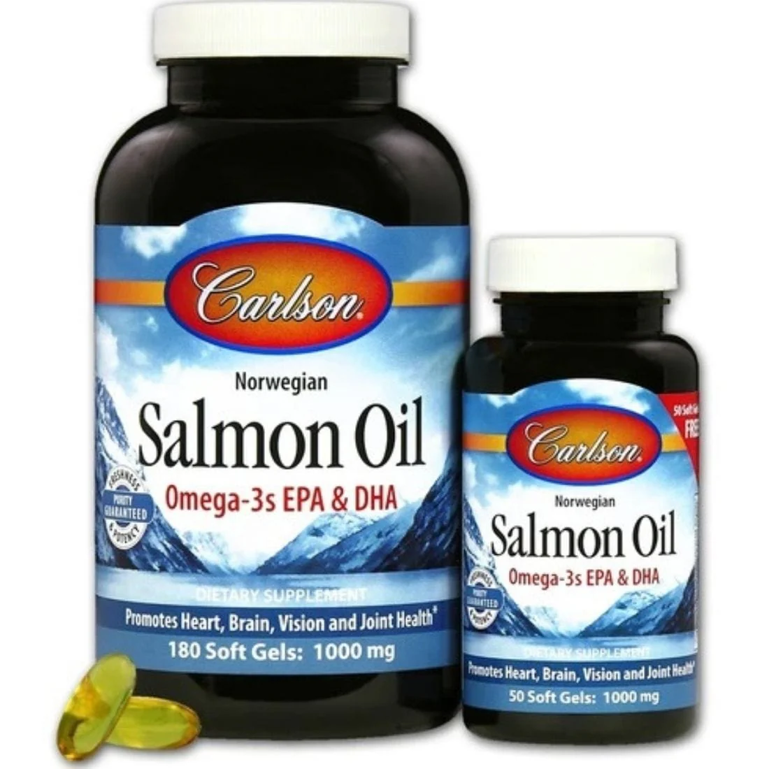 Carlson Norwegian Salmon Oil 1000mg (TG & EE), 230 Softgels - Image 2