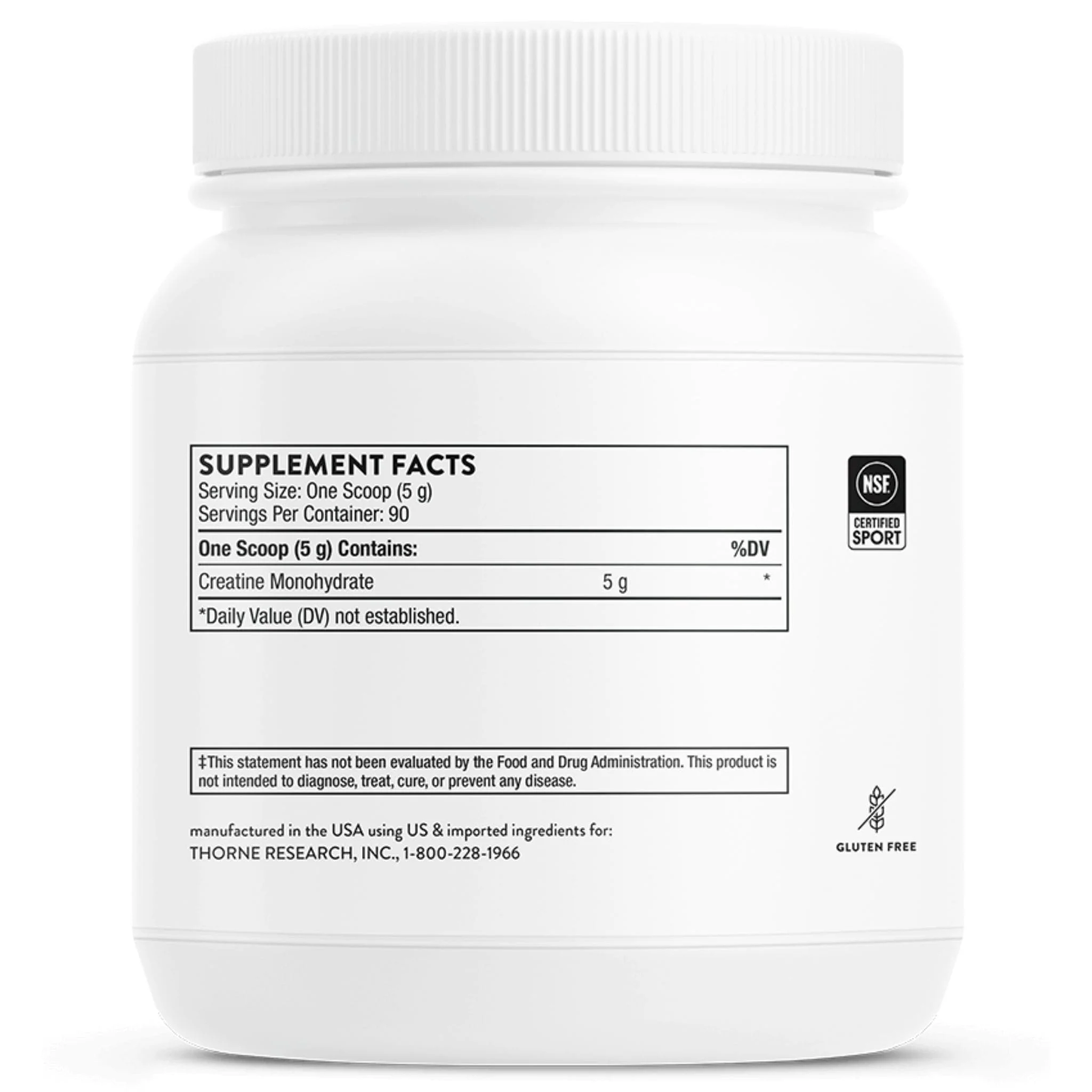 Thorne Creatine Monohydrate Powder 5g, Supports Muscle Mass and Brain Function, 450g - Image 4