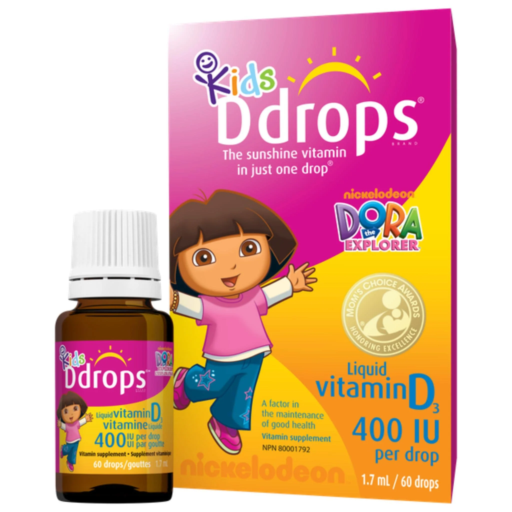 Ddrops Kids Vitamin D3 Drops 400IU, 60 Drops