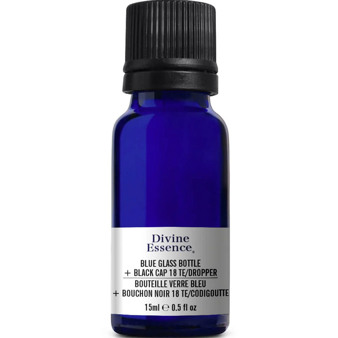 Divine Essence Black Glass Bottle Plus Black Cap
