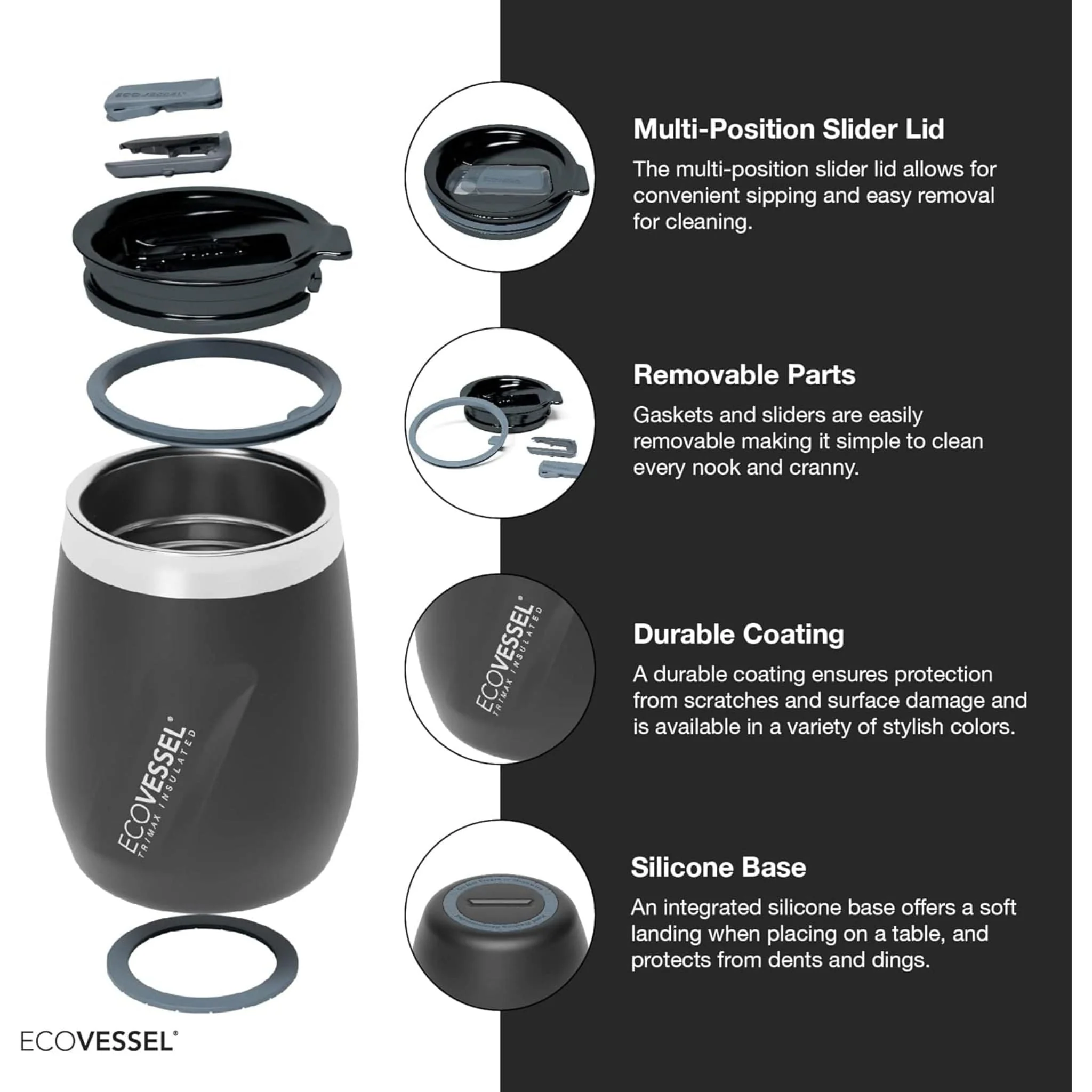 EcoVessel PORT Tumbler, For Coffee and Drinks On The Go, 295ml CLEARANCE 50% Off Final Sale - Image 7