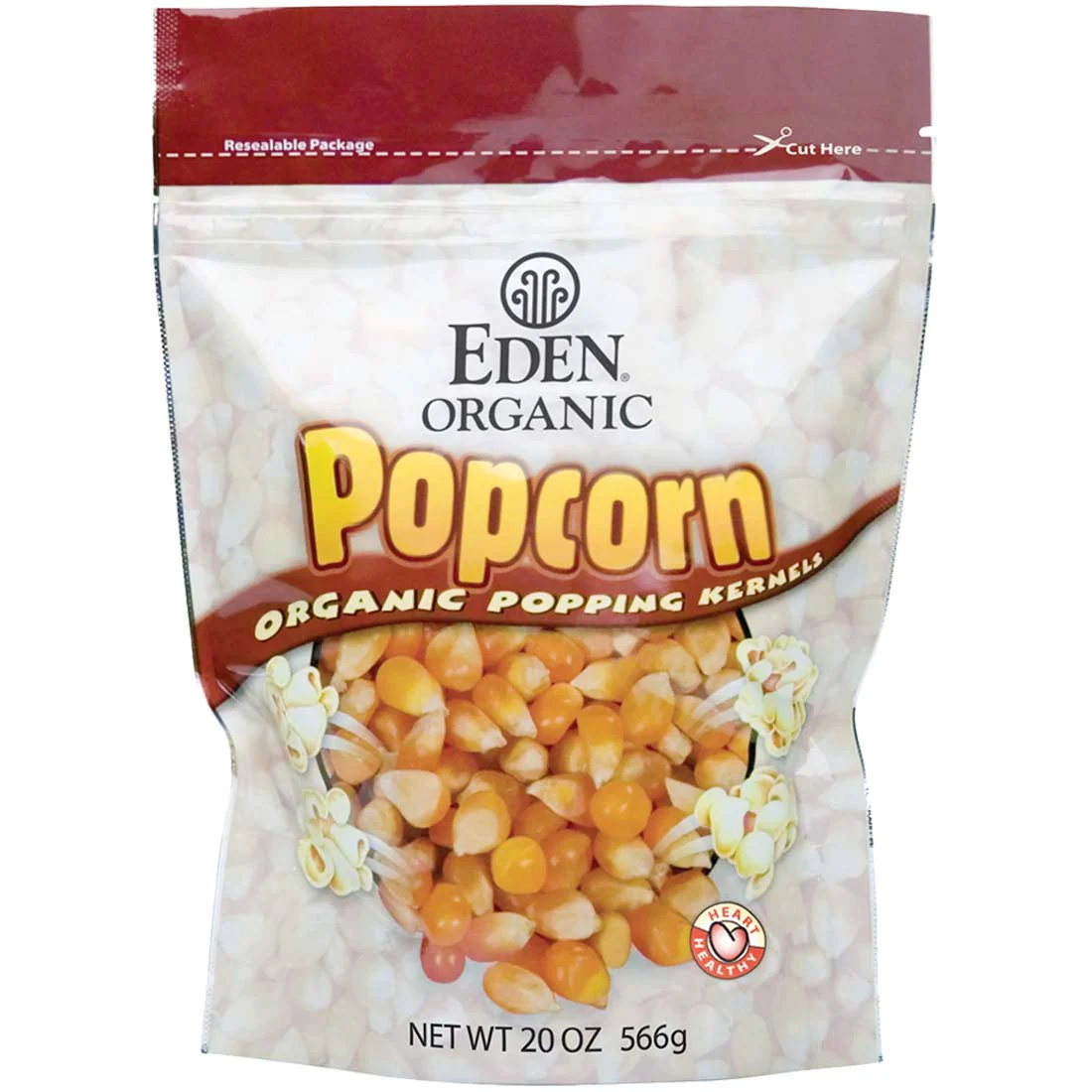 Eden Foods Popcorn, Organic Popping Kernals, 566g