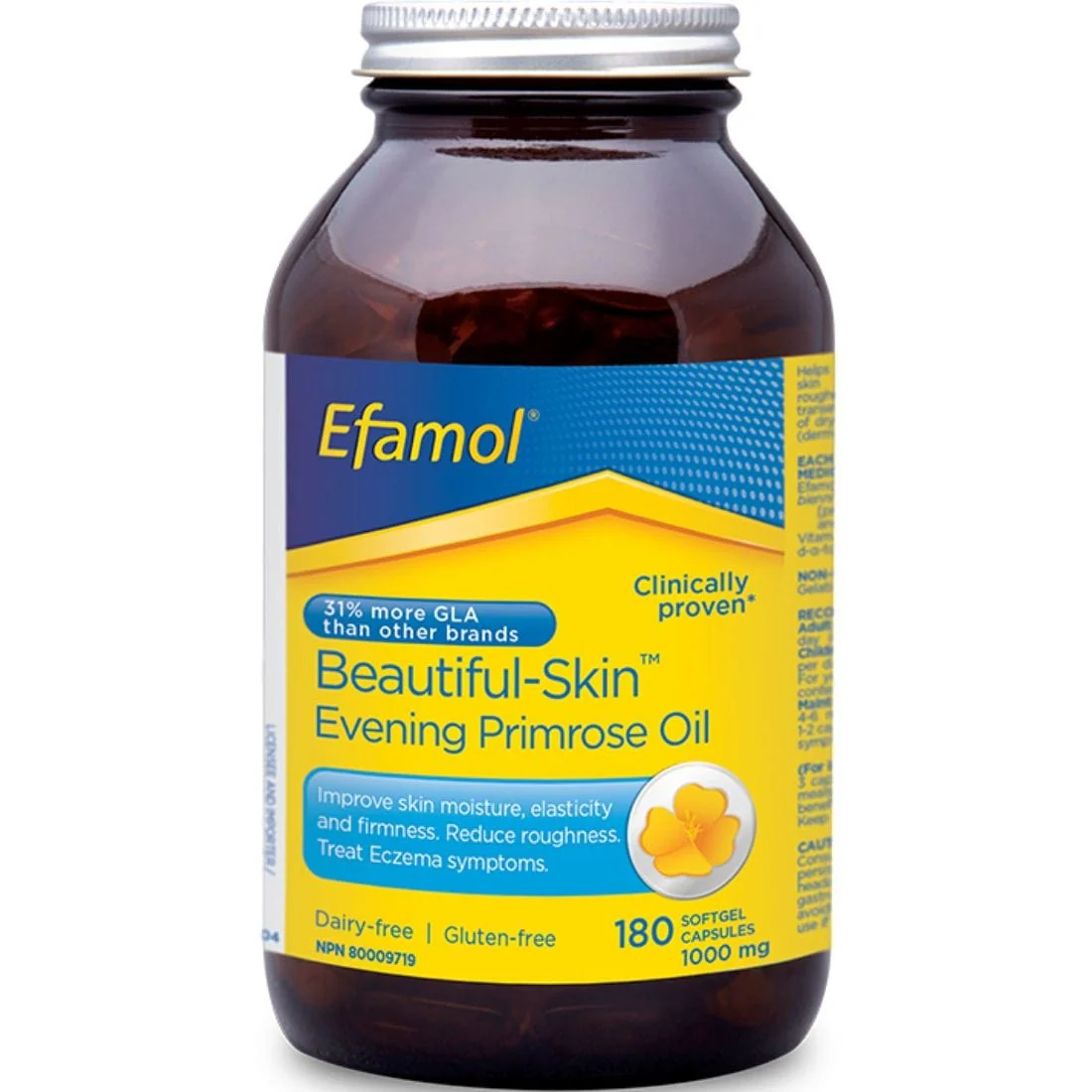 Efamol Beautiful Skin Pure Evening Primrose Oil 1000mg Softgels, Improves Skin Moisture, Elasticity and Firmness, Reduces Roughness, Treats Eczema Symptoms - Image 3