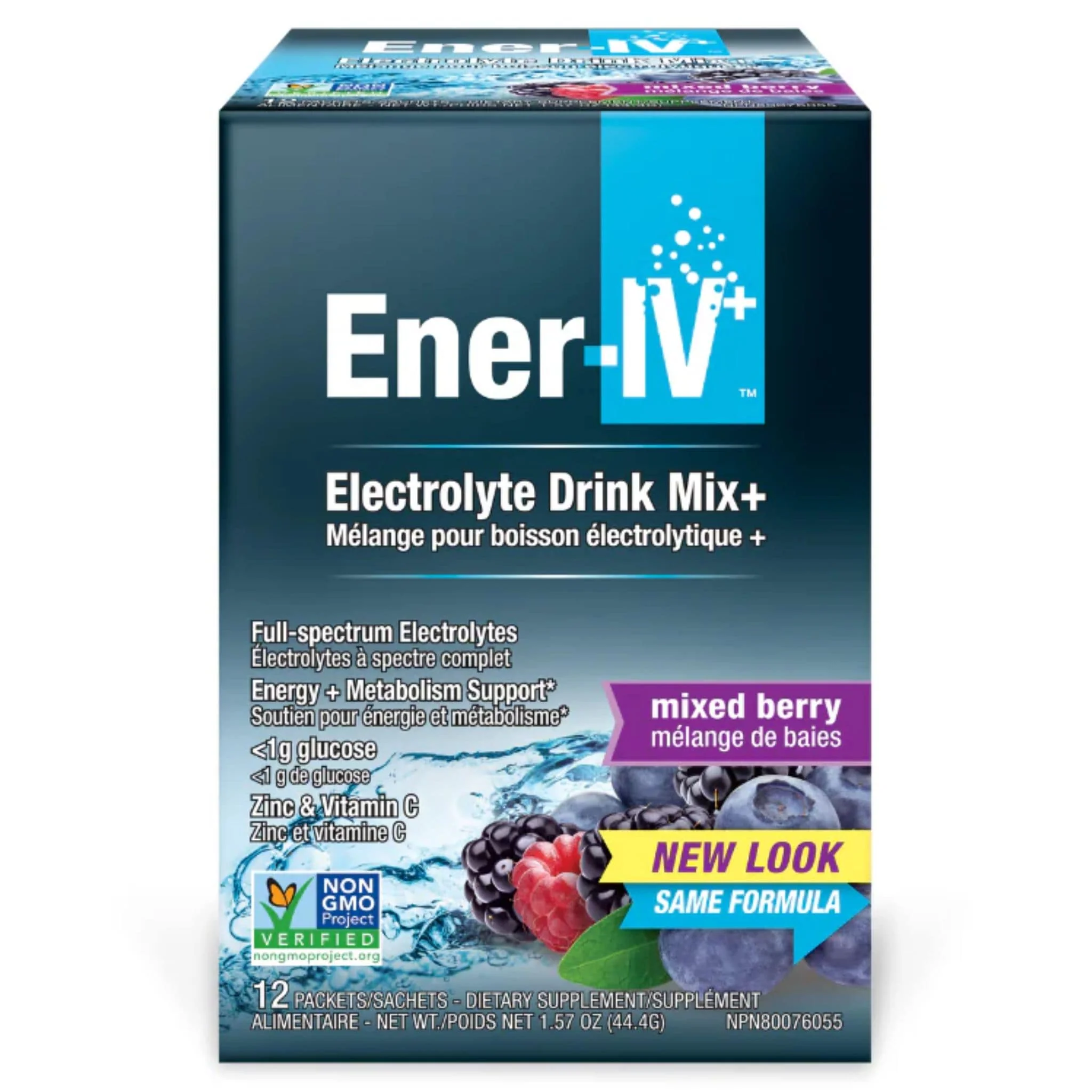 Ener-IV Sport Electrolyte Drink Mix (Formerly Ener-C Sport), Pre and Post Workout Electrolytes, 12 Sachets