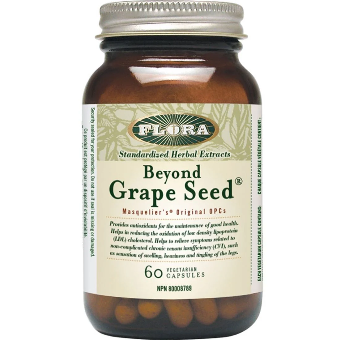 Flora Beyond Grape Seed 50mg, Authentic OPC Grape Seed Extract Capsules