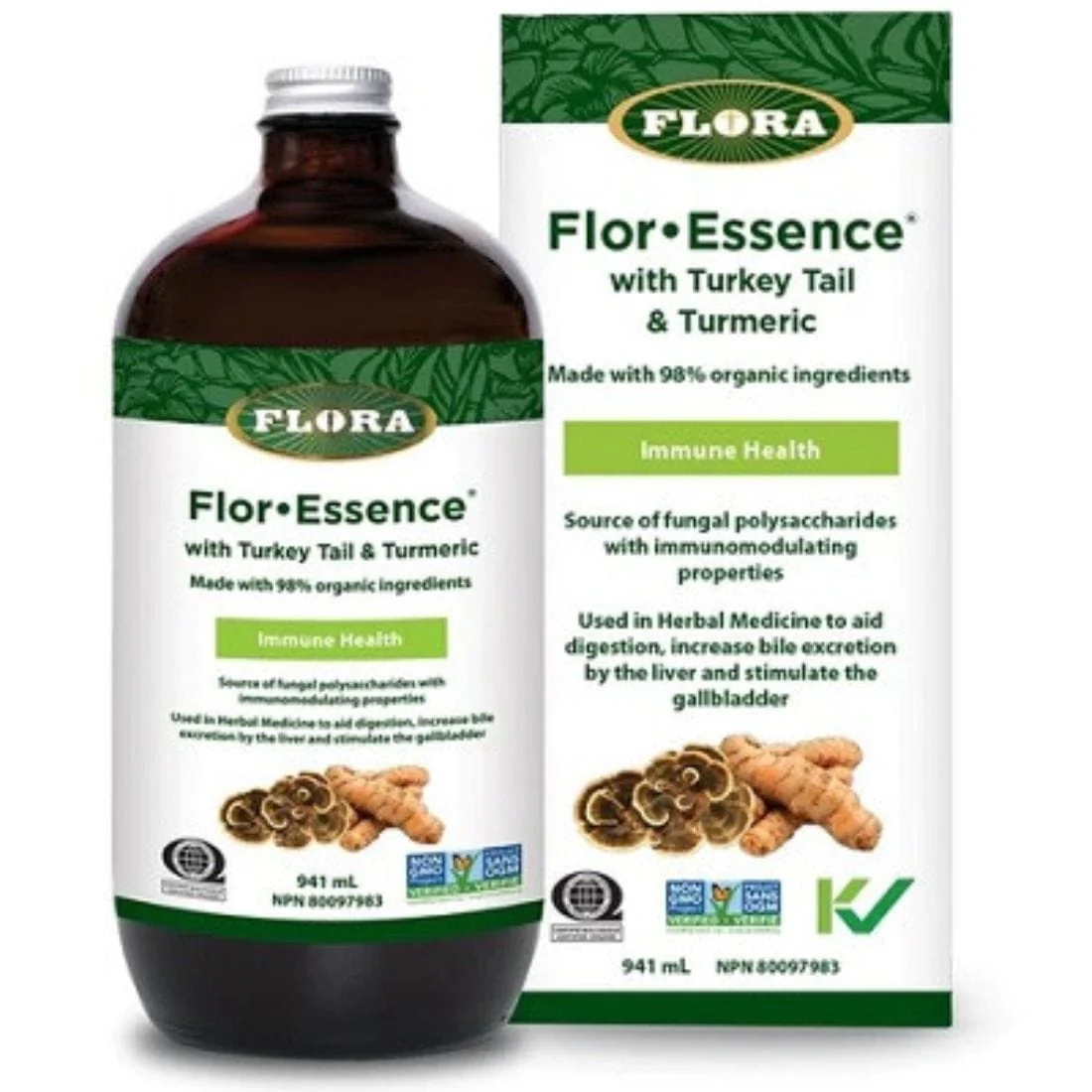 Flora Flor-Essence Herbal Tea Cleanse Liquid With Turkey Tail and Turmeric - Image 3