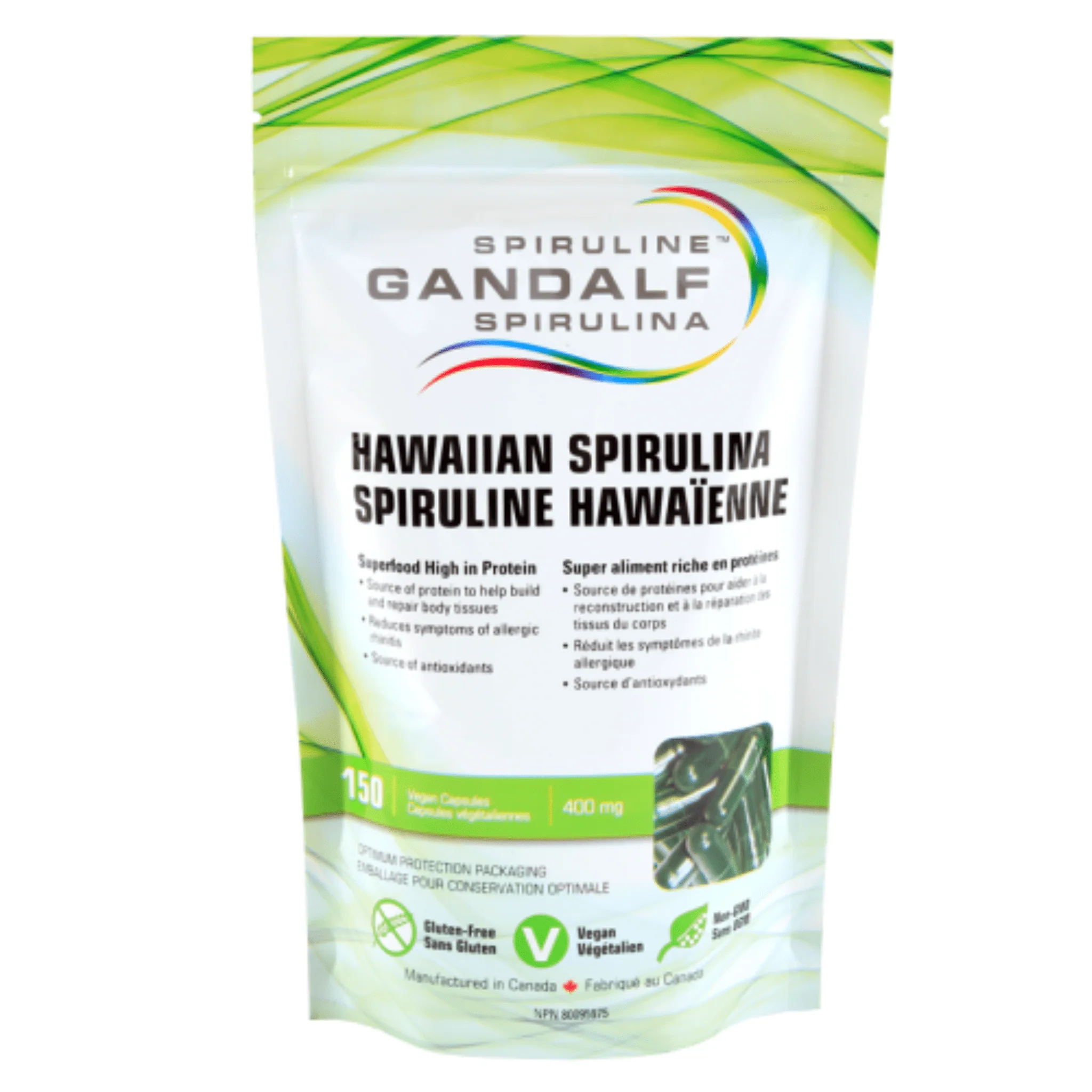 Gandalf Hawaiian Spirulina 400mg, 150 Capsules