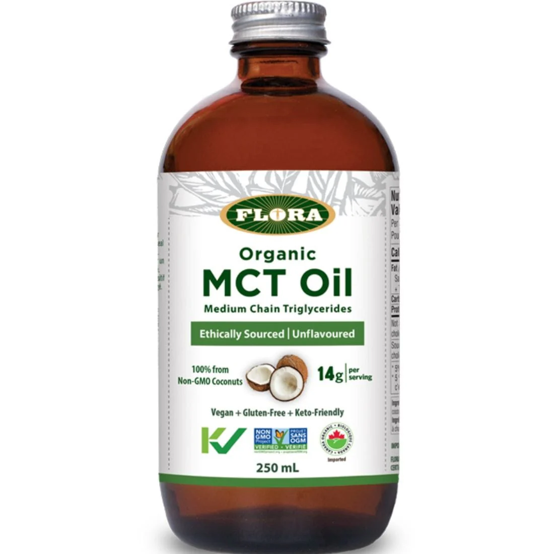 Flora Organic MCT Oil (Ethically Sourced Non-GMO Coconuts) (NEW!) - Image 2