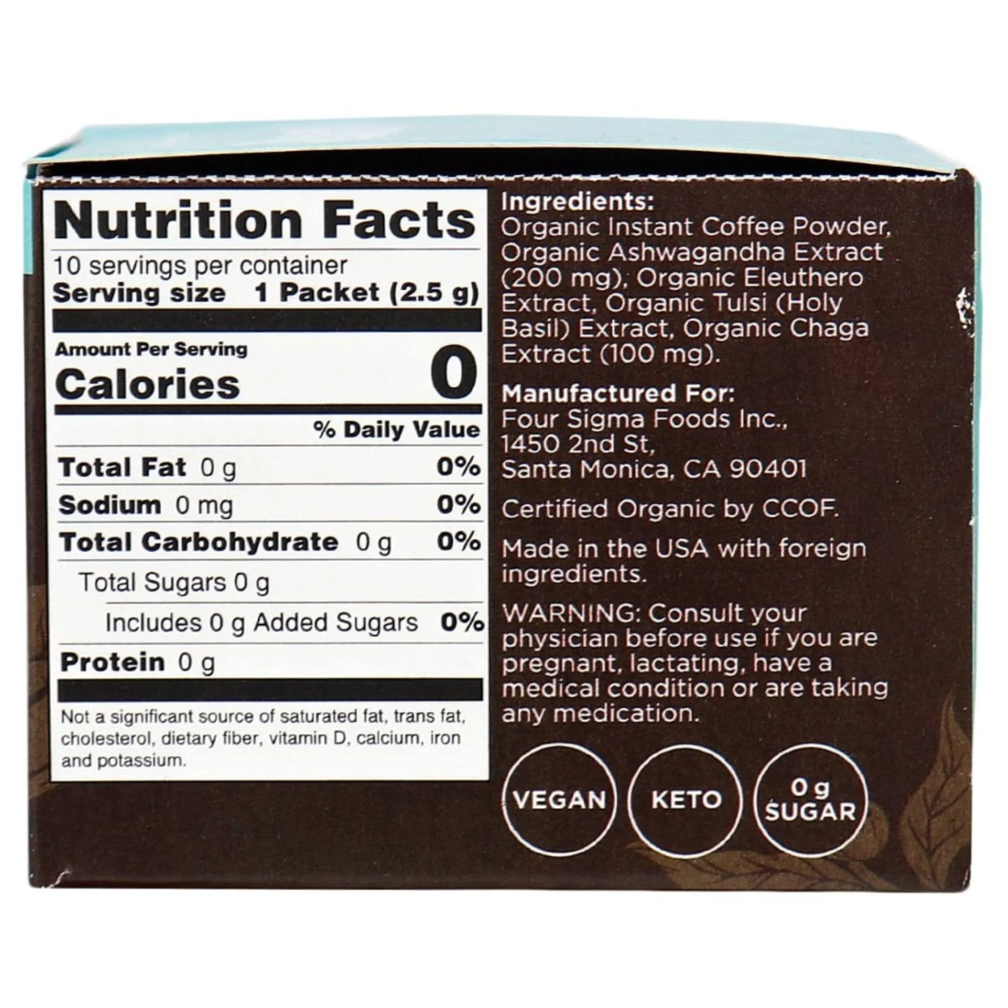 Four Sigmatic Adaptogen Coffee Mix with Ashwagandha, 10x2.5g Sachets - Image 4