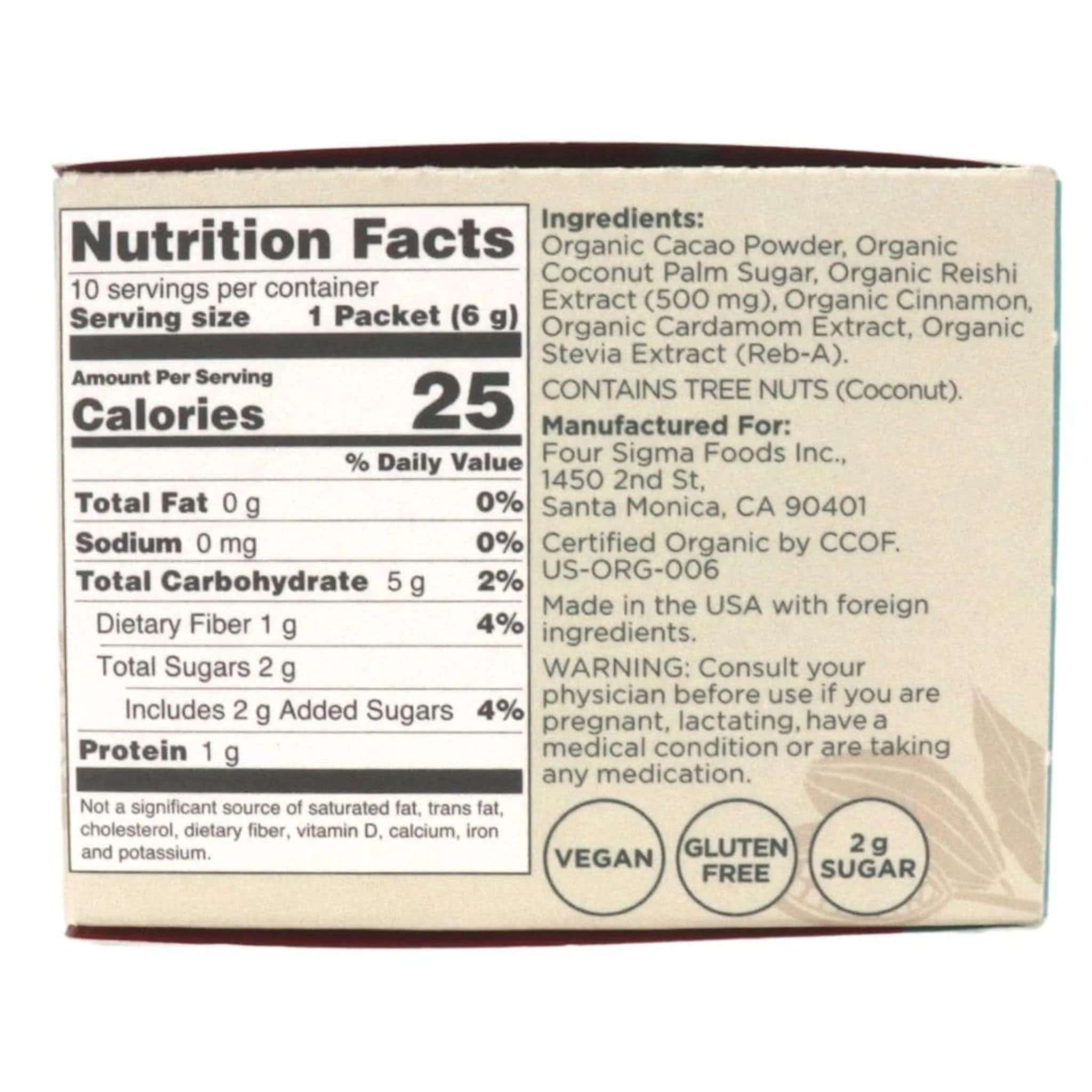 Four Sigmatic Mushroom Cacao Mix, 10x6g Sachets - Image 3