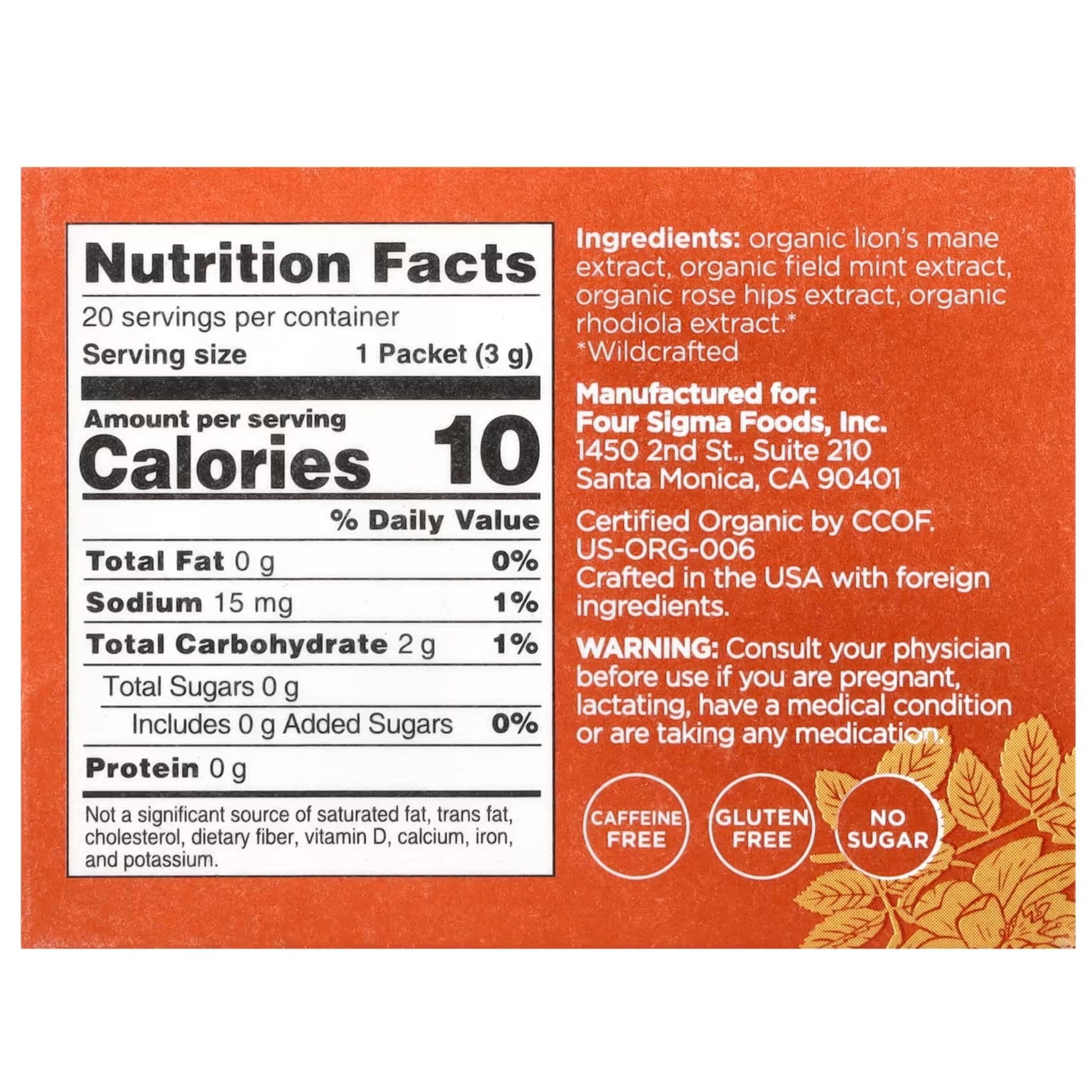 Four Sigmatic Think Organic Elixir Mix with Lion’s Mane, Cognitive Enhancement Support, Powder, 20x3g Sachets - Image 3