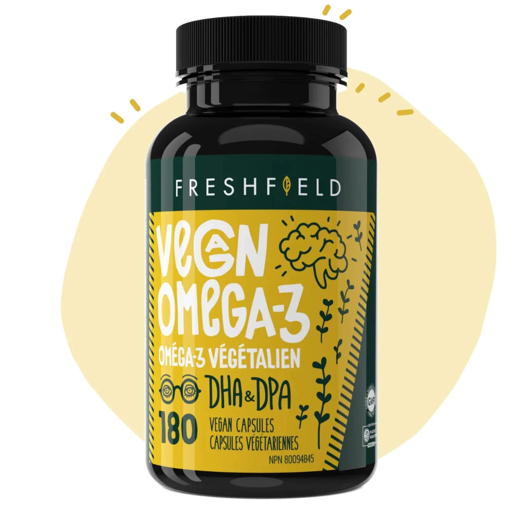 Freshfield Vegan Omega-3 DHA and DPA, 60-120 Vegetable Capsules - Image 2