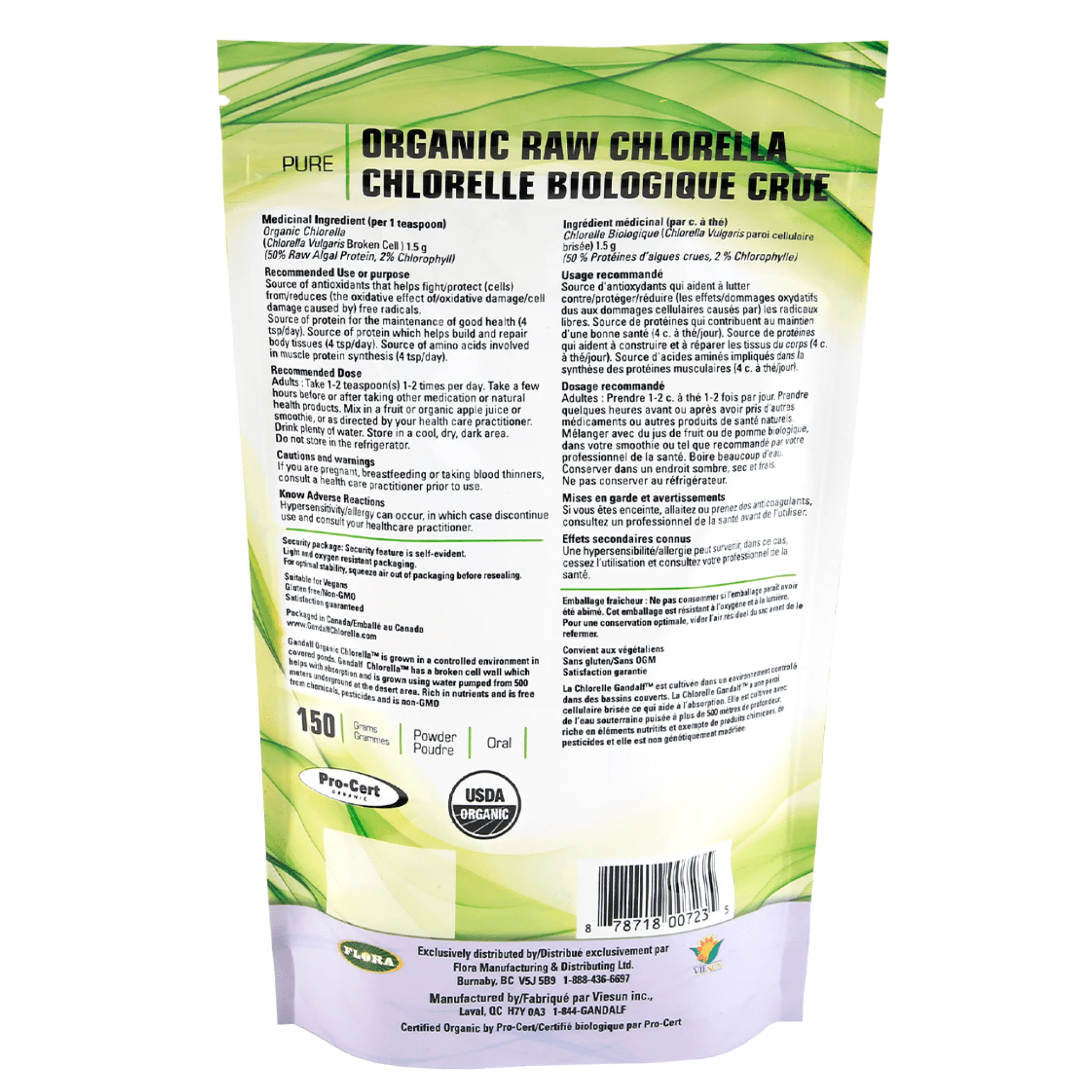 Gandalf Organic Chlorella Powder, 150g - Image 2