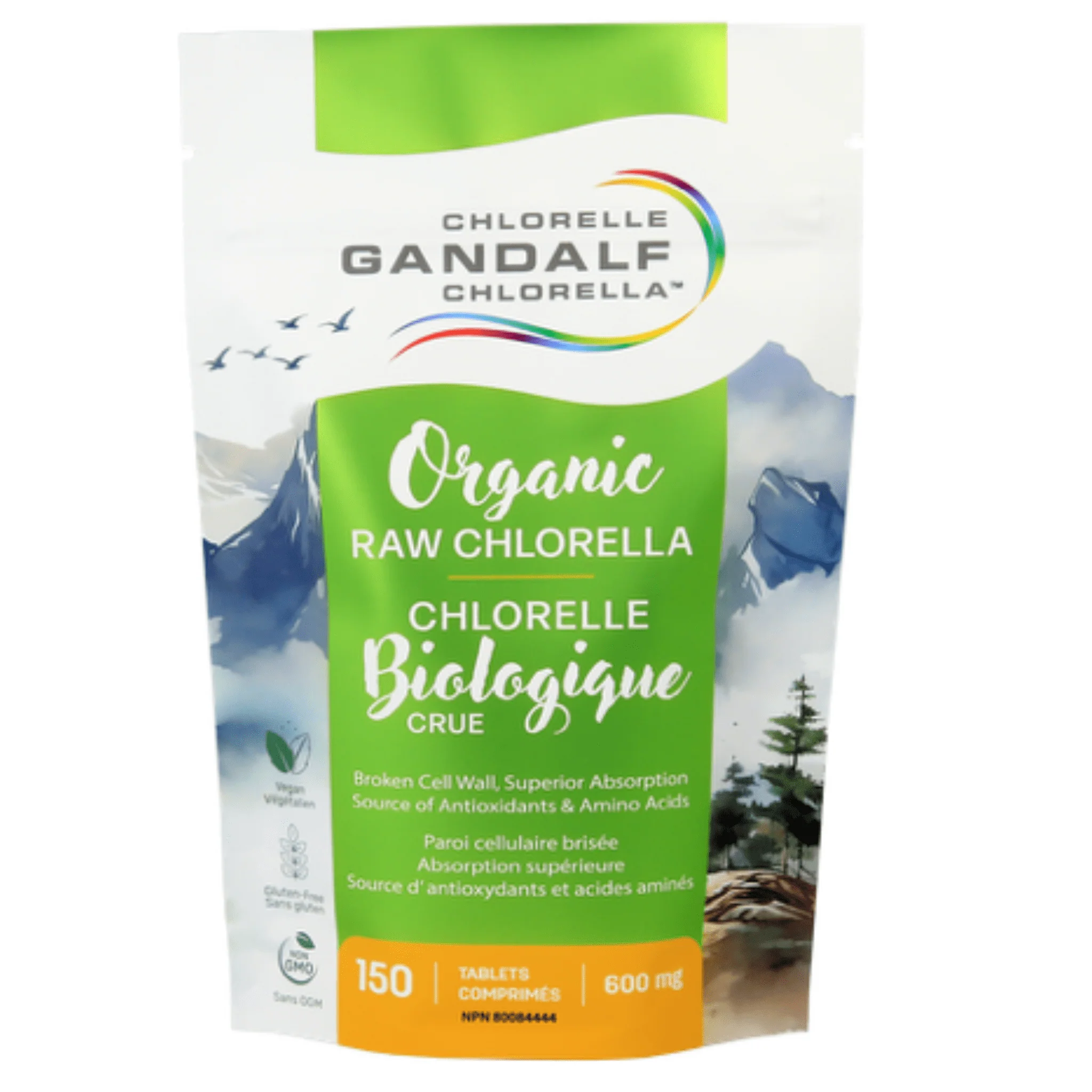 Gandalf Organic Chlorella Tablets 600mg, 150 Tablets