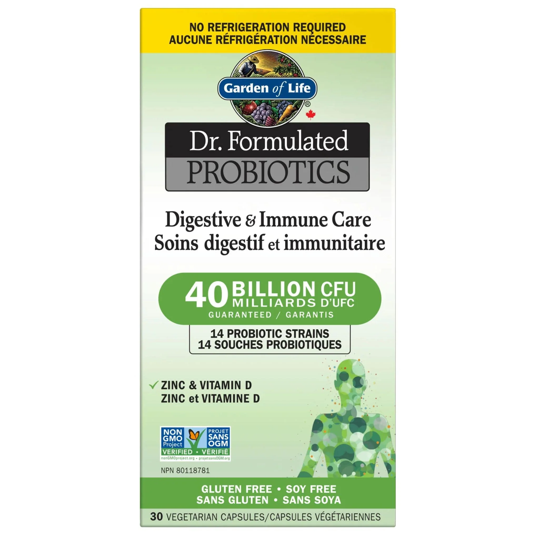 Garden Of Life Dr Formulated Digest and Immune Care Probiotic, 40 Billion CFU, 30 Vegetarian Capsules