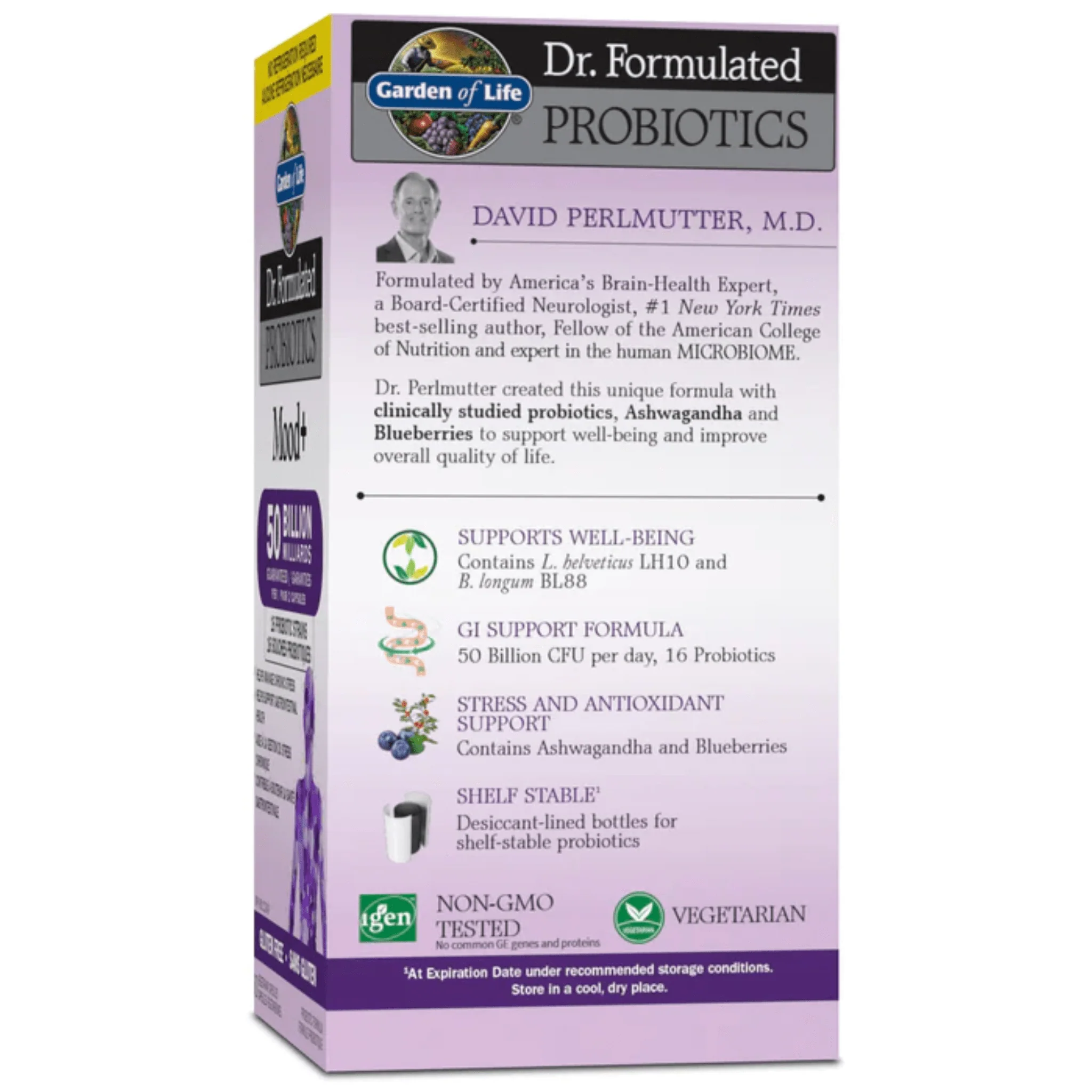 Garden of Life Dr. Formulated Probiotics Mood+ 50 Billion, 60 Vegetable Capsules - Image 5