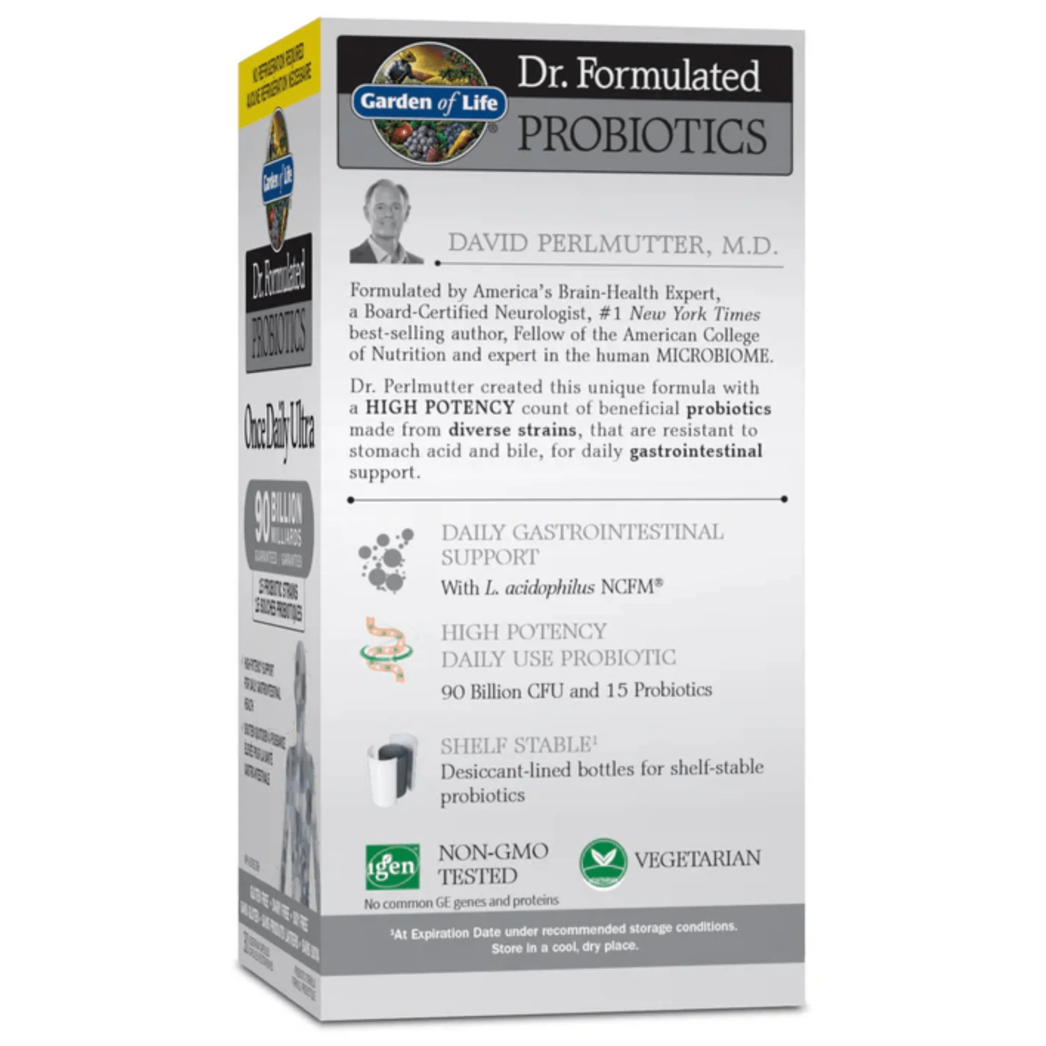 Garden of Life Dr. Formulated Probiotics Once Daily Ultra 90 Billion, Shelf Stable, 30 Vegetable Capsules - Image 2