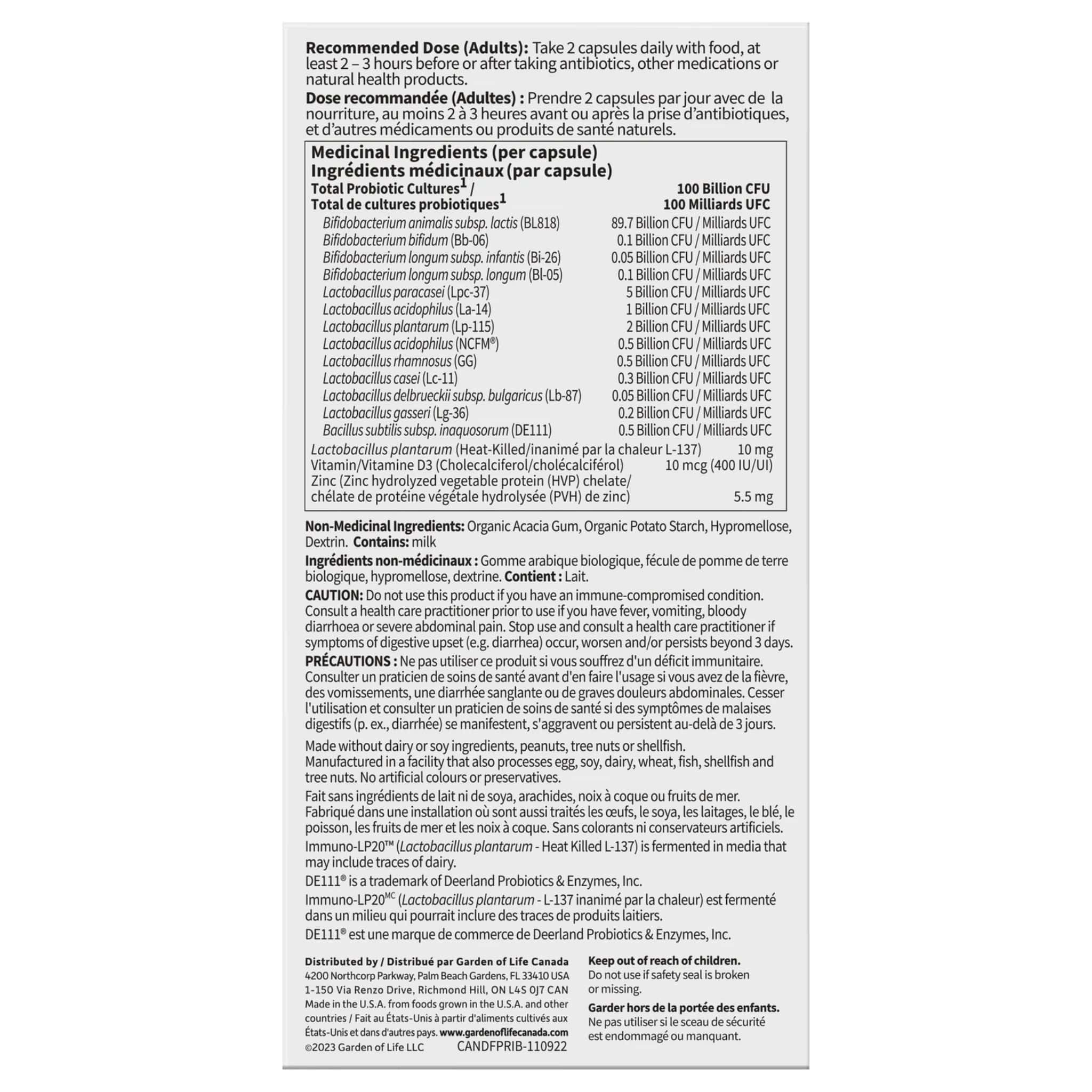 Garden of Life Dr. Formulated Restore Immune Probiotics 200 Billion Active Bacteria, Shelf Stable, 28 Vegetable Capsules - Image 3