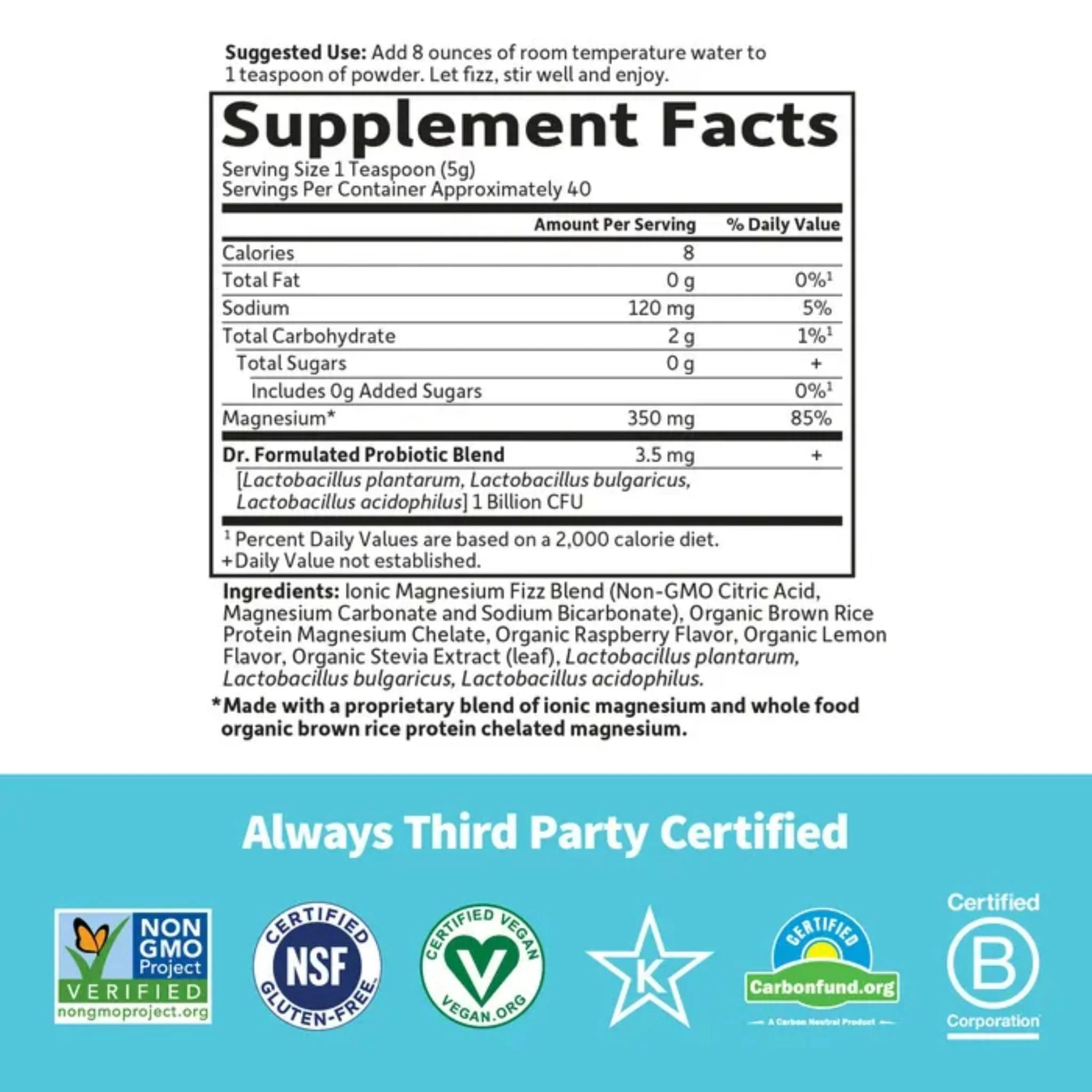 Garden of Life Dr. Formulated Whole Food Magnesium, 85 Servings - Image 7