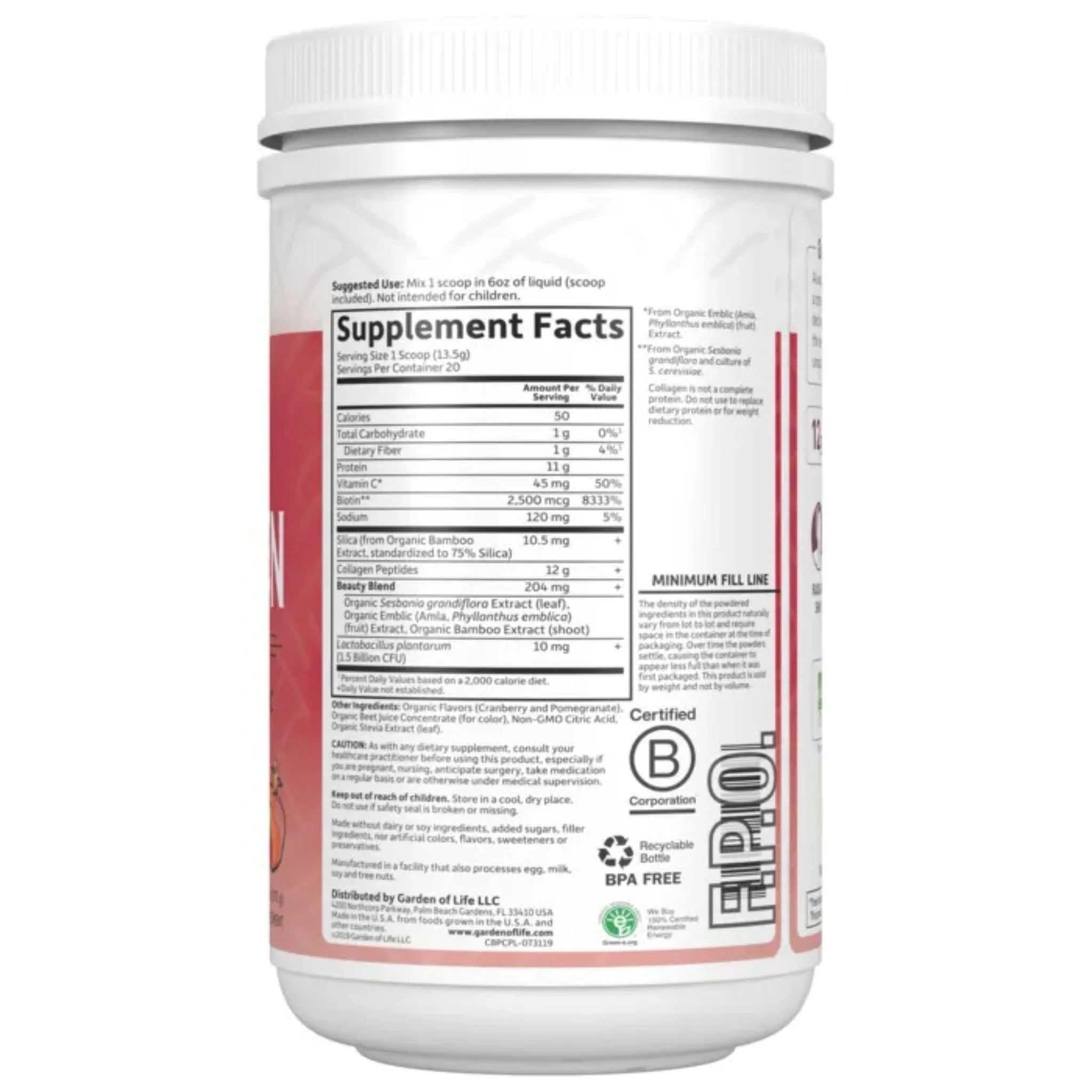 Garden of Life Grass Fed Collagen Beauty, 270g - Image 9