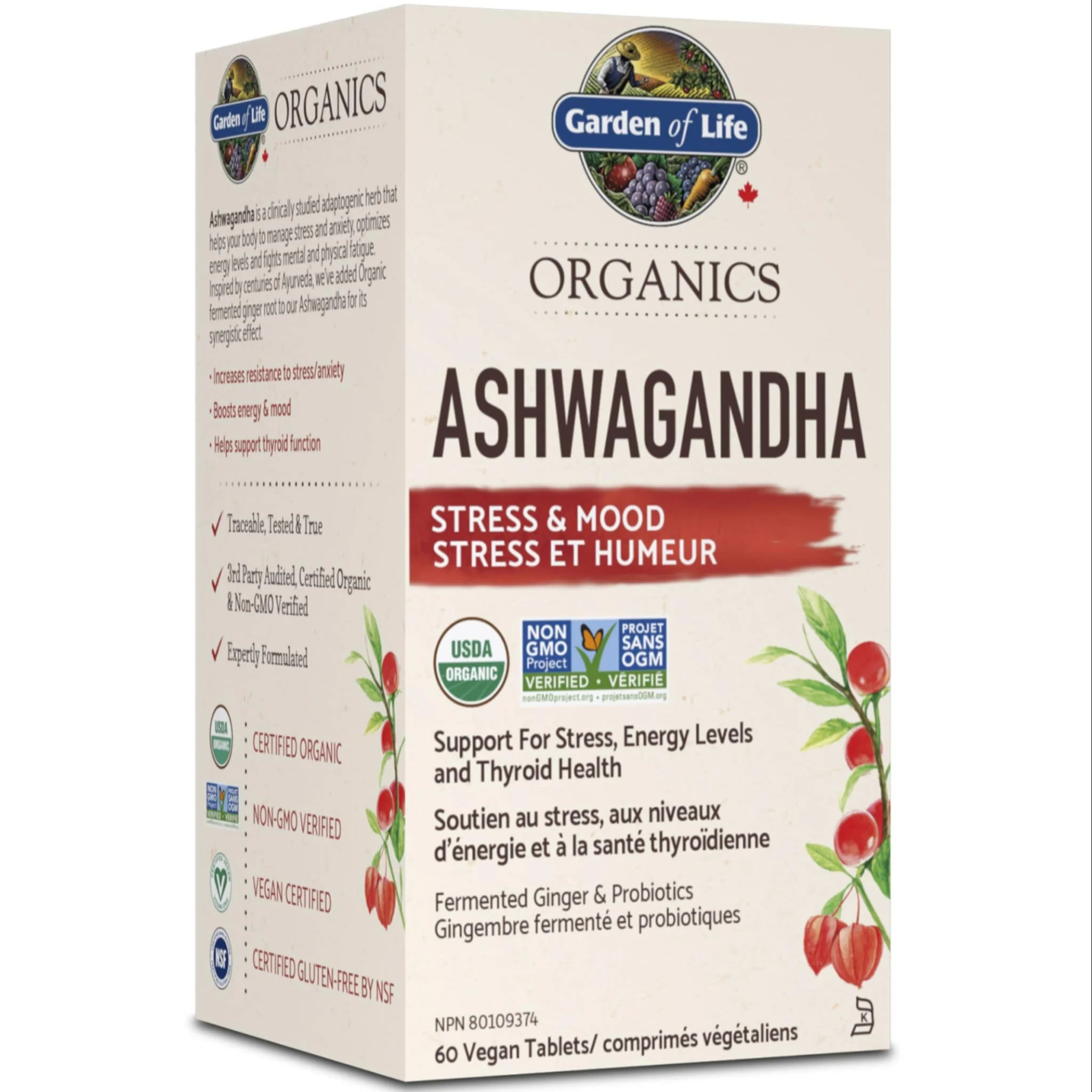 Garden of Life Organics Ashwagandha, 60 Tablets