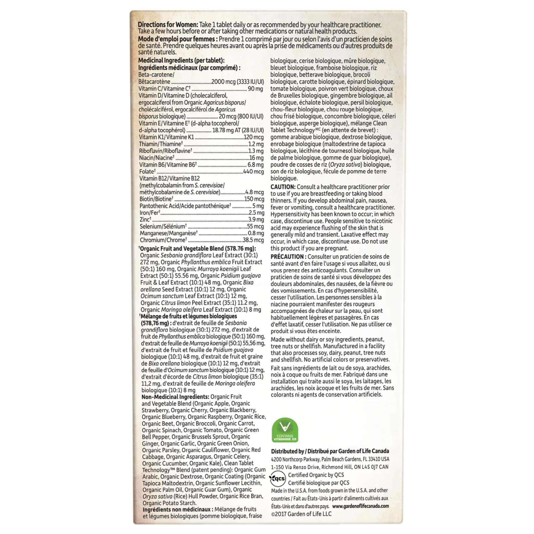 Garden of Life Organics Women's Once Daily Multivitamin, 30 Vegan Tablets - Image 4