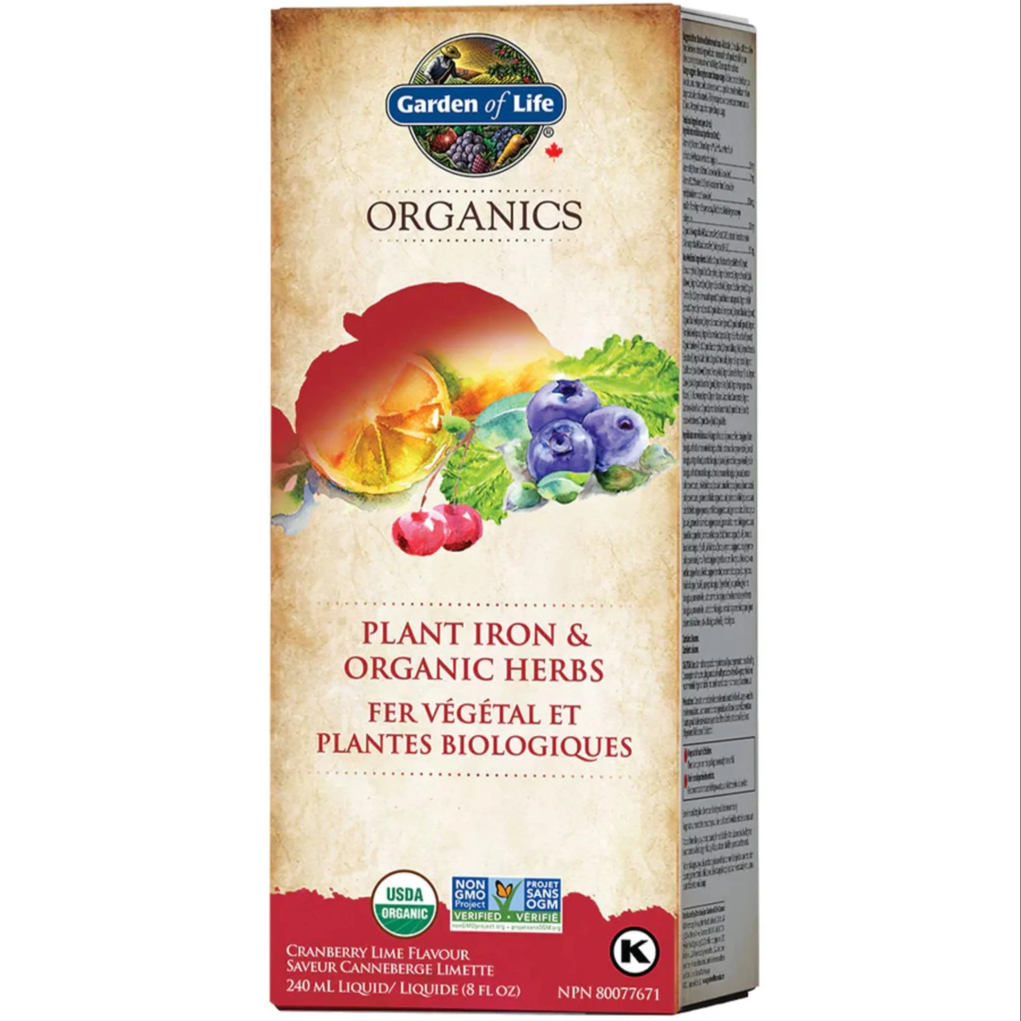 Garden of Life Organics Plant Iron and Organic Herbs, 240-450ml