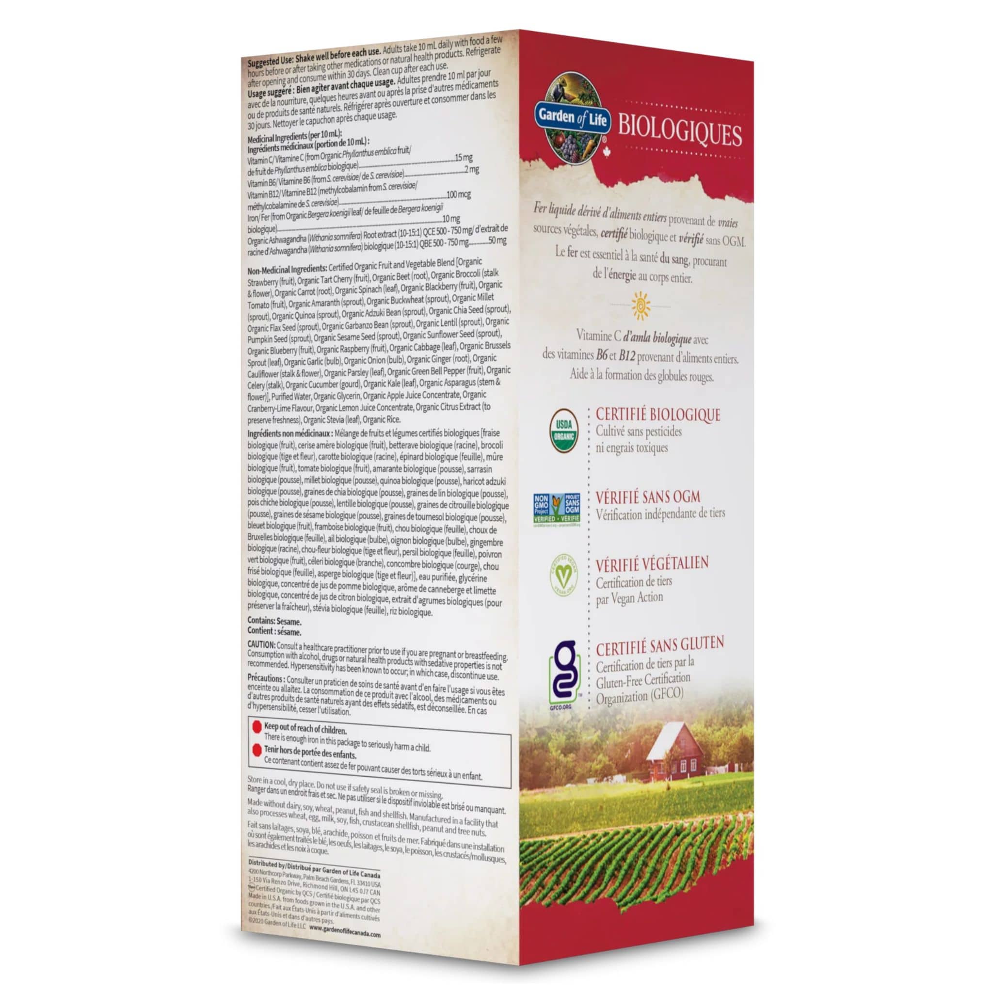 Garden of Life Organics Plant Iron and Organic Herbs, 240-450ml - Image 3