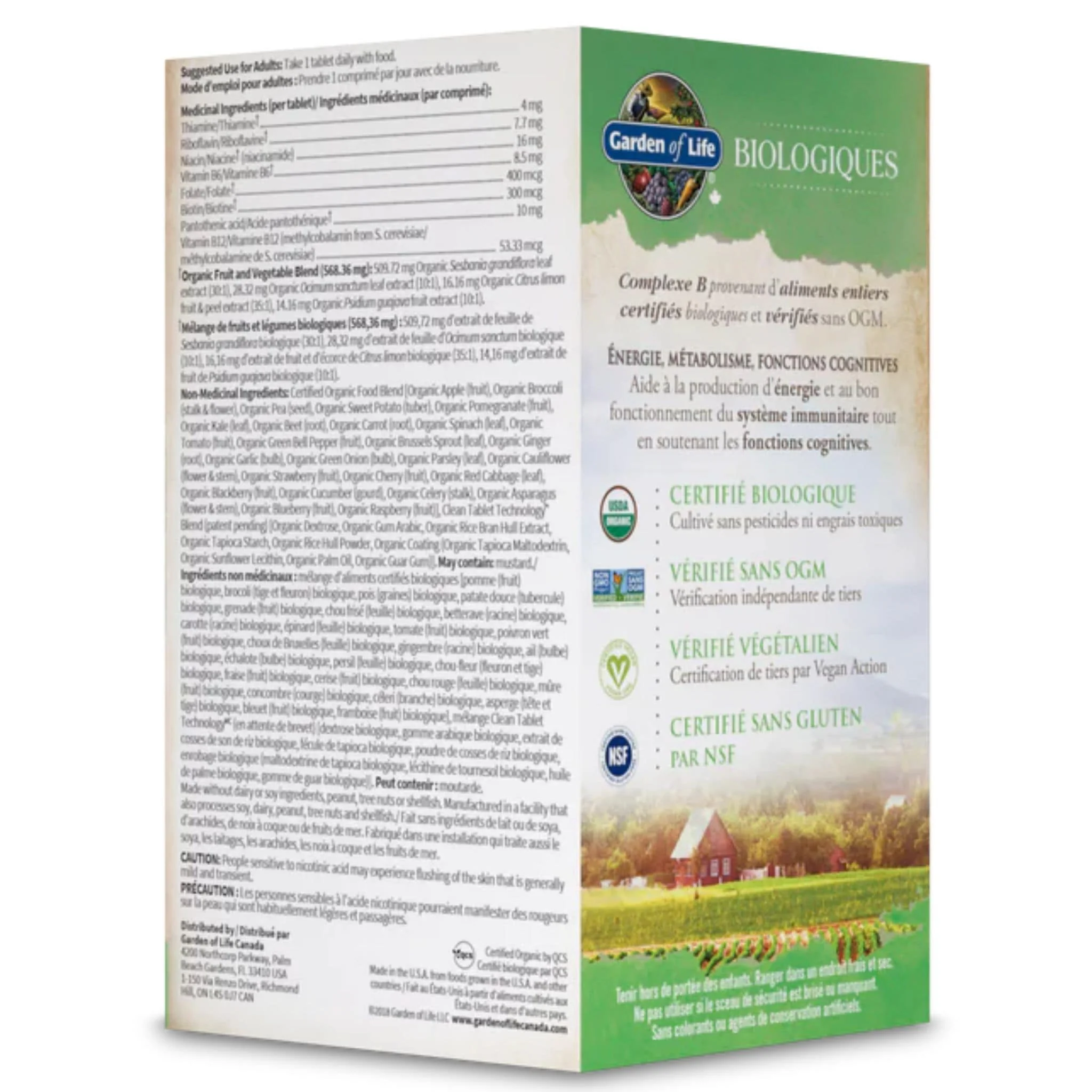 Garden of Life Organics Vitamin B-Complex Once Daily, 30 Vegan Tablets - Image 4
